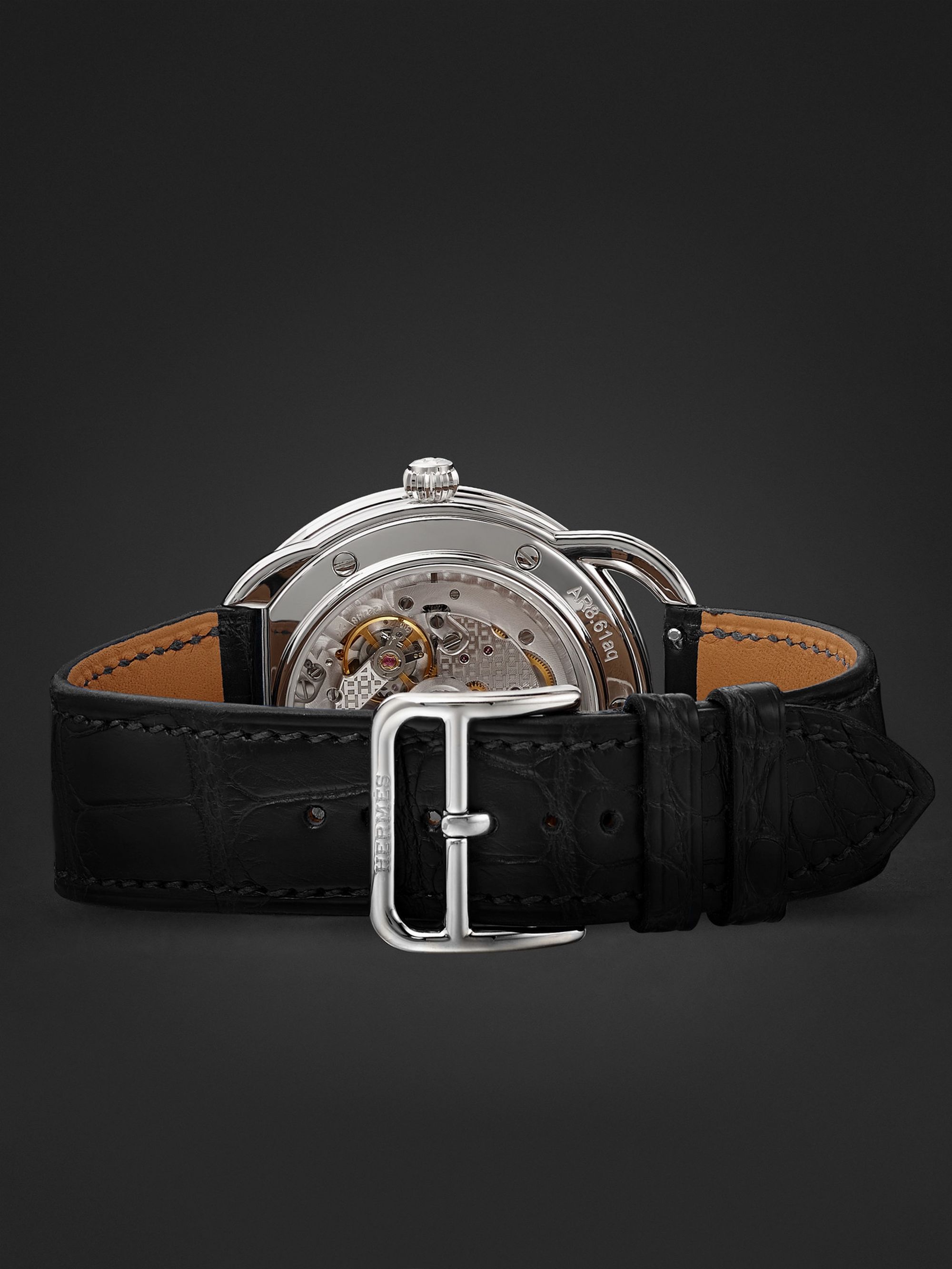 HERMÈS TIMEPIECES Arceau Automatic 40mm Stainless Steel and Alligator Watch, Ref. No. 055574WW00