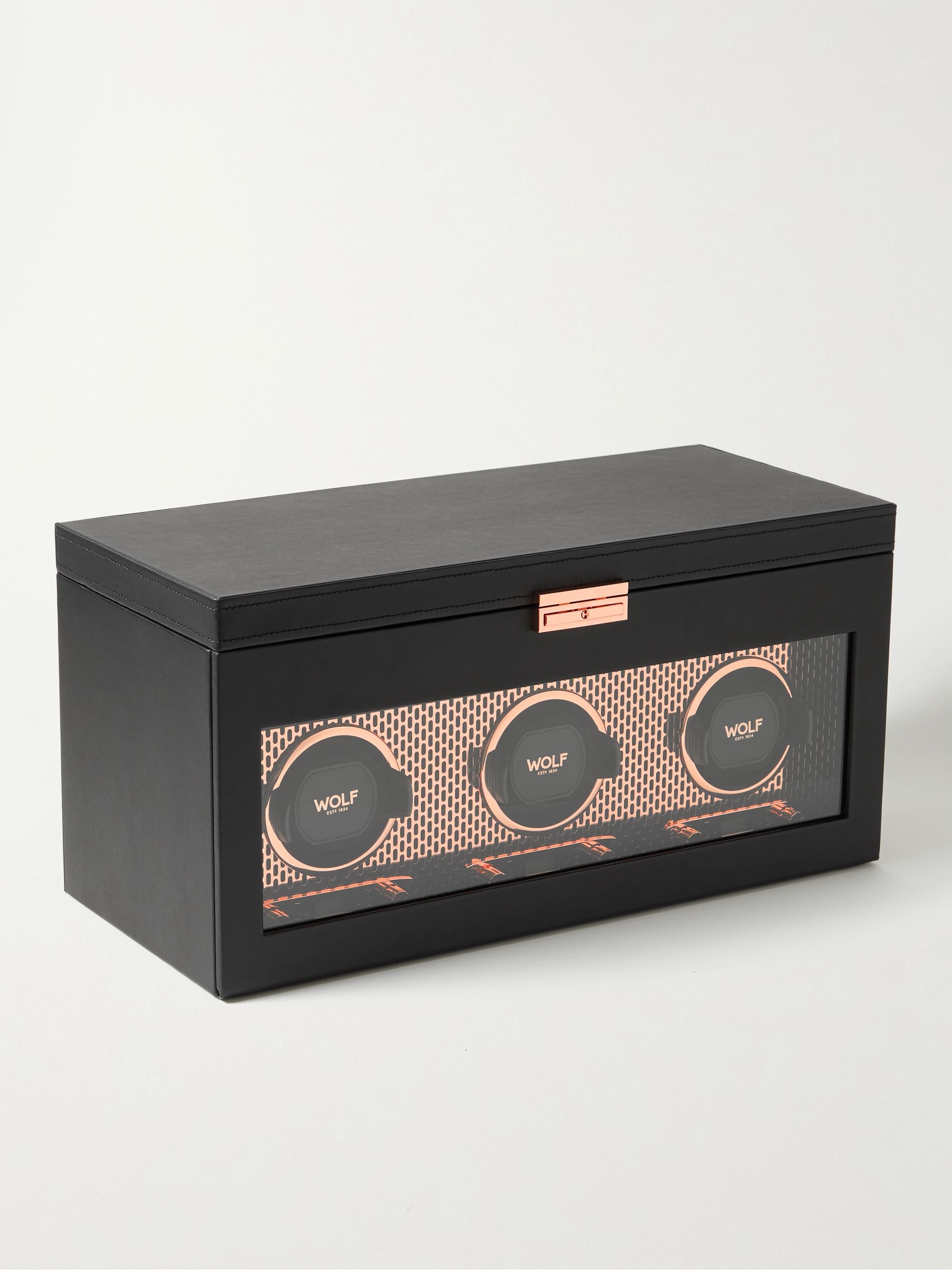 WOLF Axis Triple Vegan Leather Watch Winder for Men MR PORTER