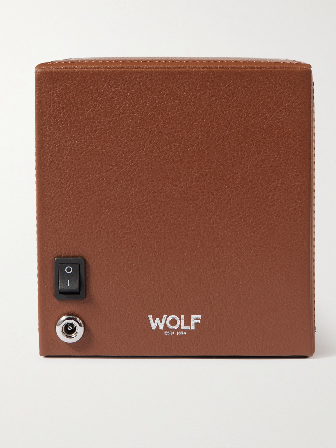 Shop Wolf Club Full-grain Vegan Leather Single Watch Winder In Brown