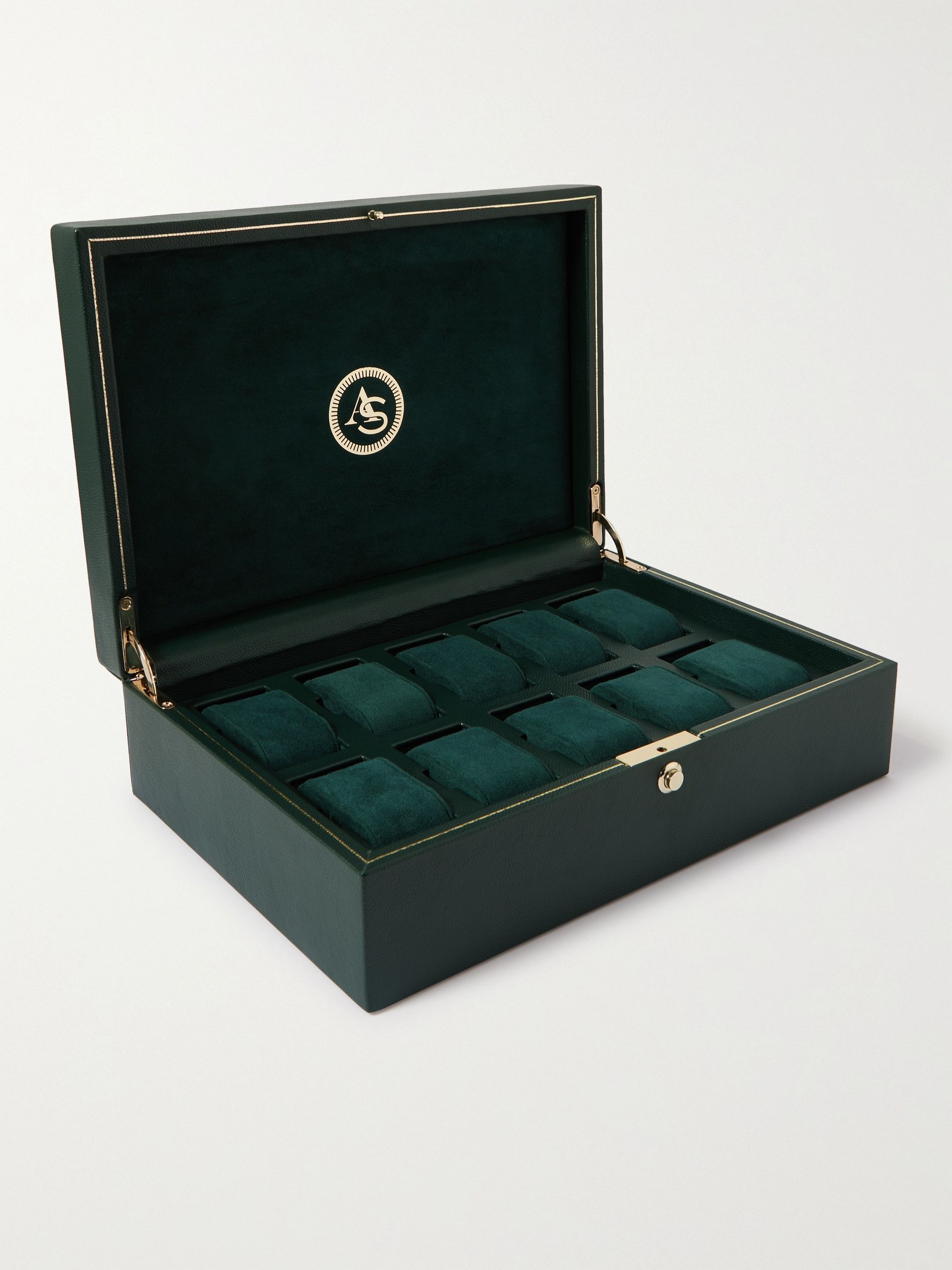 WOLF Analog/Shift Pebble-Grain Vegan Leather Ten-Piece Watch Box