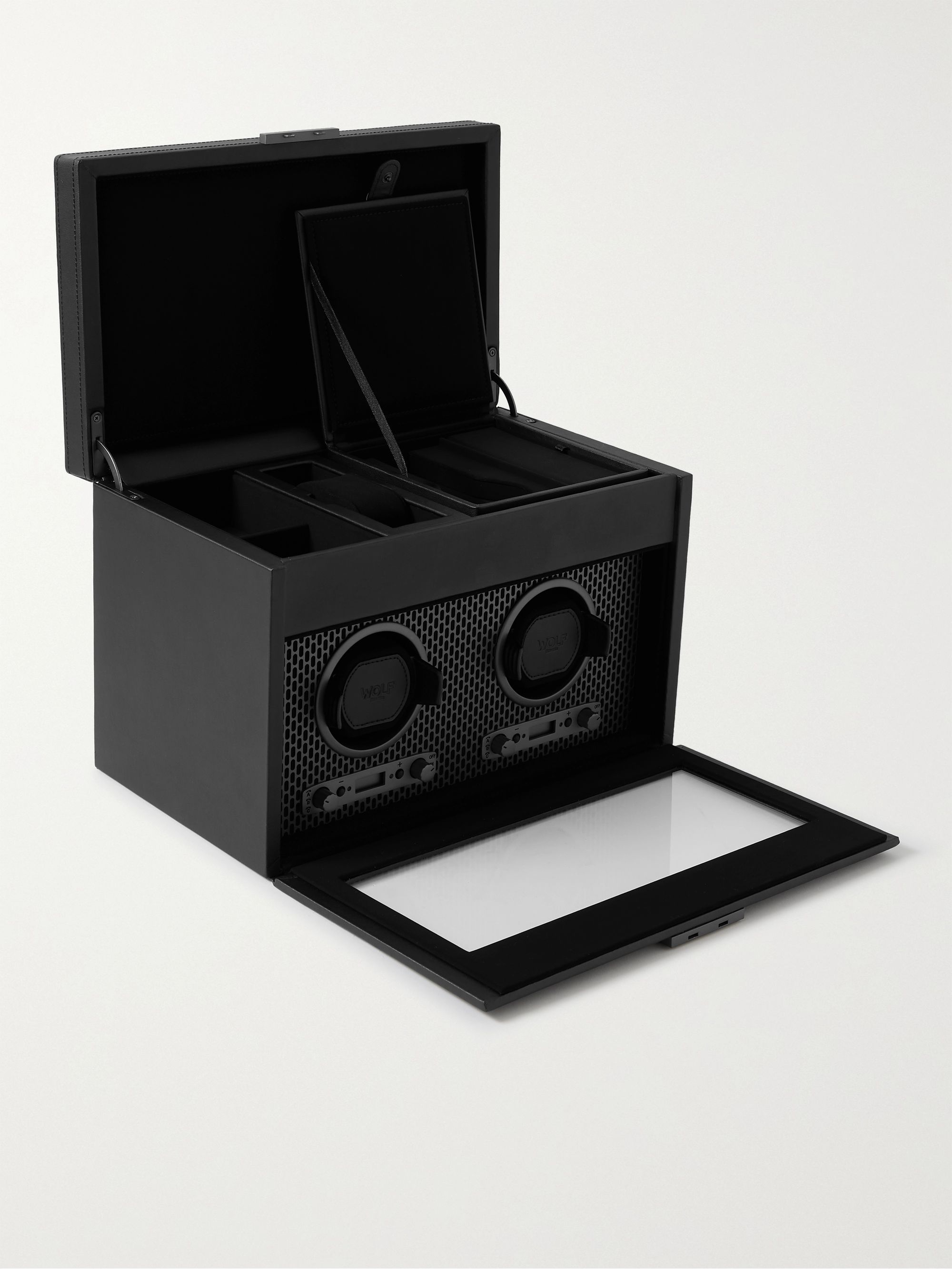 WOLF Axis Vegan Leather Two-Piece Watch Winder