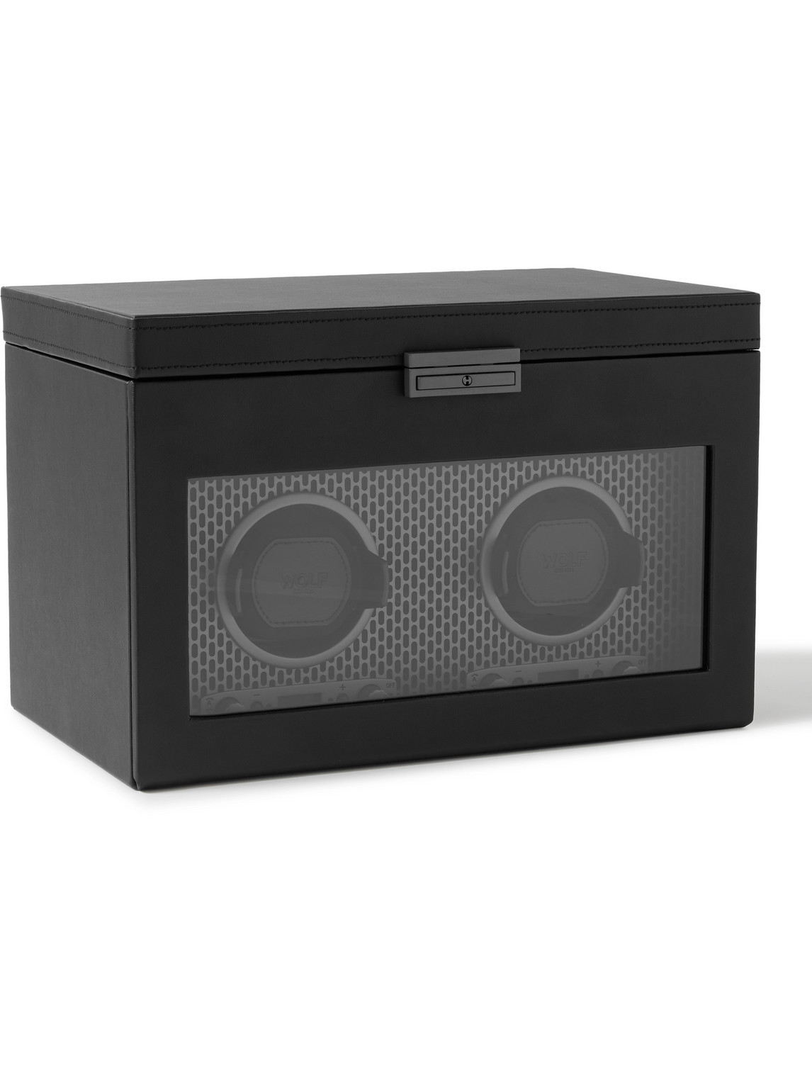 Wolf Axis Vegan Leather Two-piece Watch Winder In Black