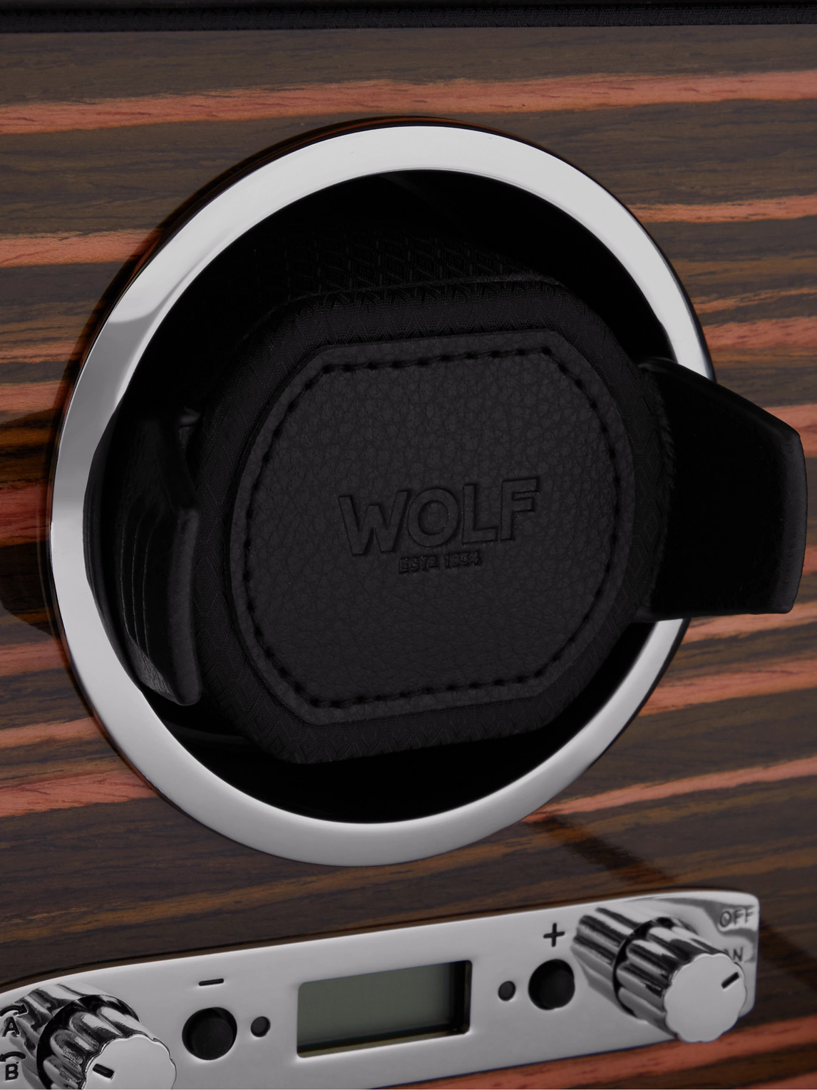 Shop Wolf Roadster Pebble-grain Vegan Leather Double Watch Winder In Black