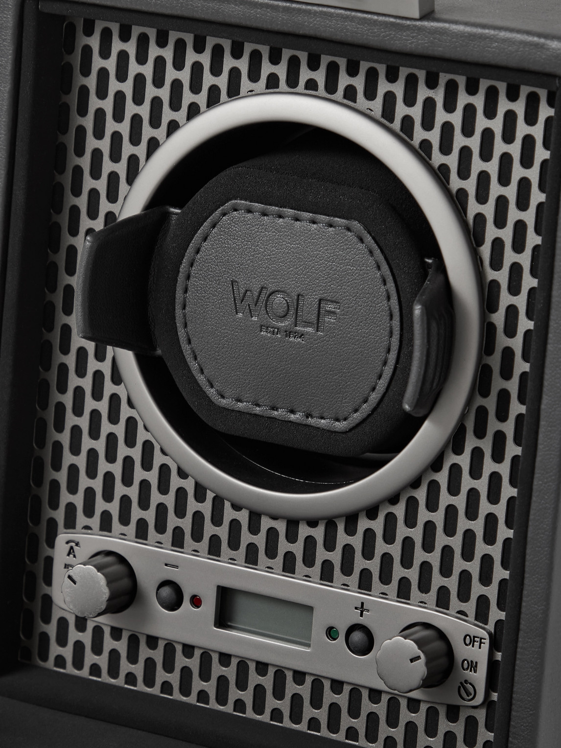 Shop Wolf Axis Vegan Leather Single Watch Winder In Black