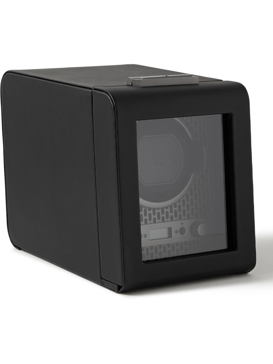 Shop Wolf Axis Vegan Leather Single Watch Winder In Black