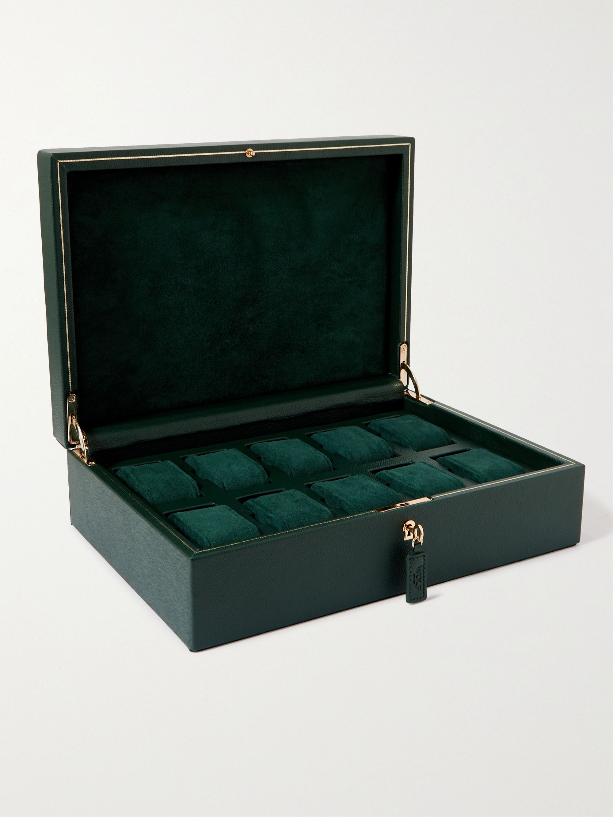 WOLF Full-Grain Vegan Leather Ten-Piece Watch Box