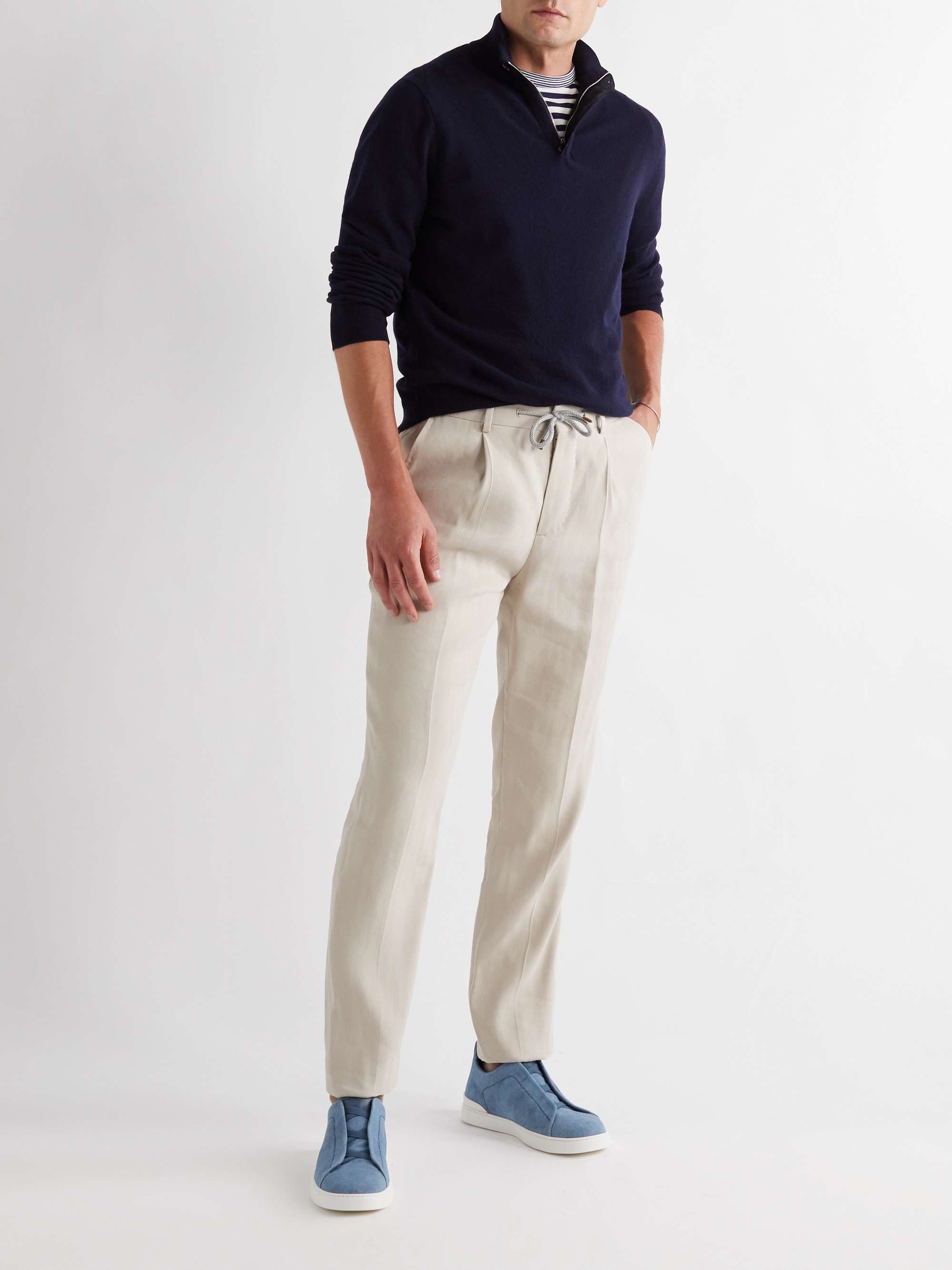 ZEGNA Cotton-Canvas Slip-On Sneakers