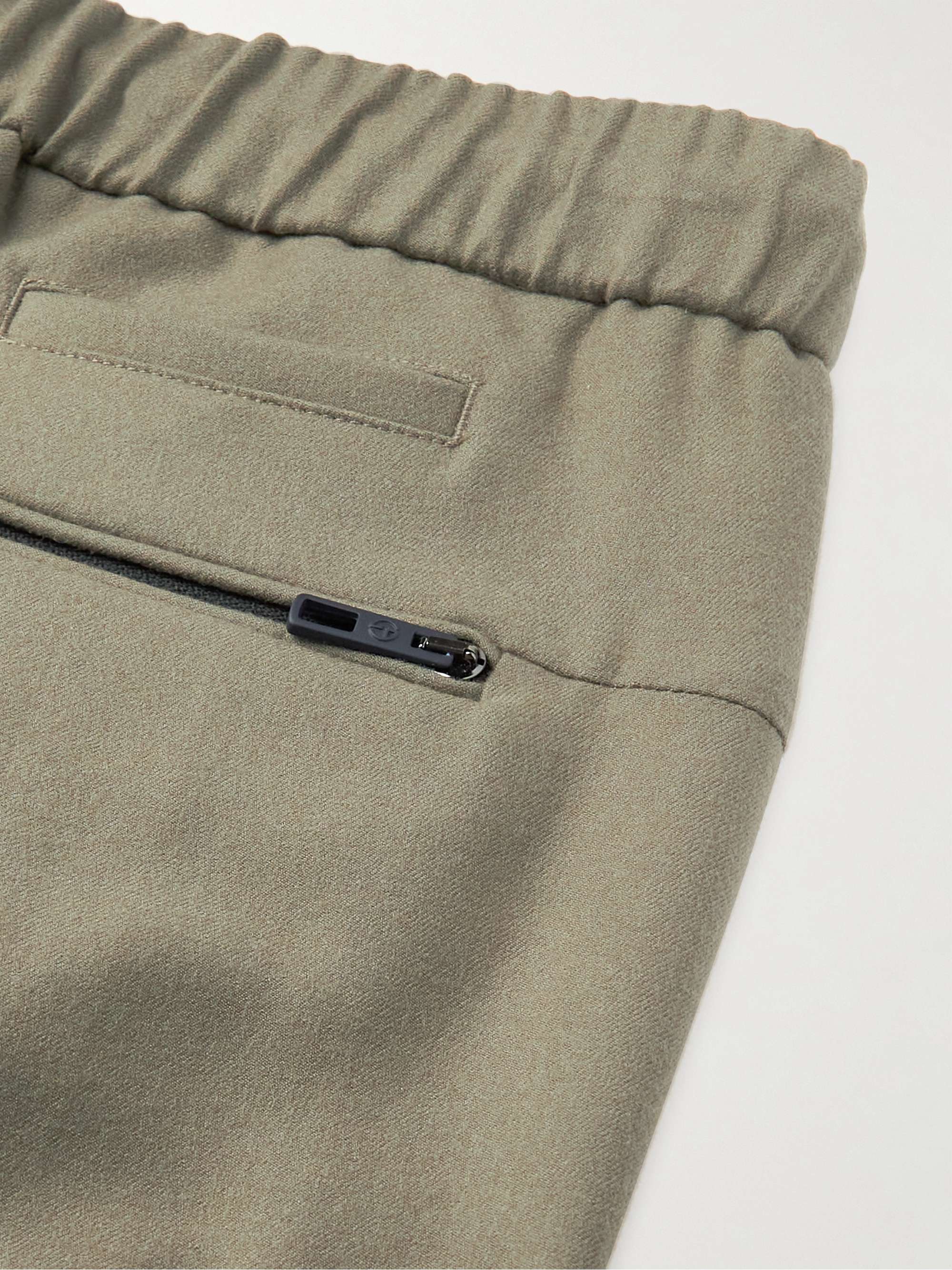GIORGIO ARMANI Straight-Leg Pleated Wool-Flannel Trousers