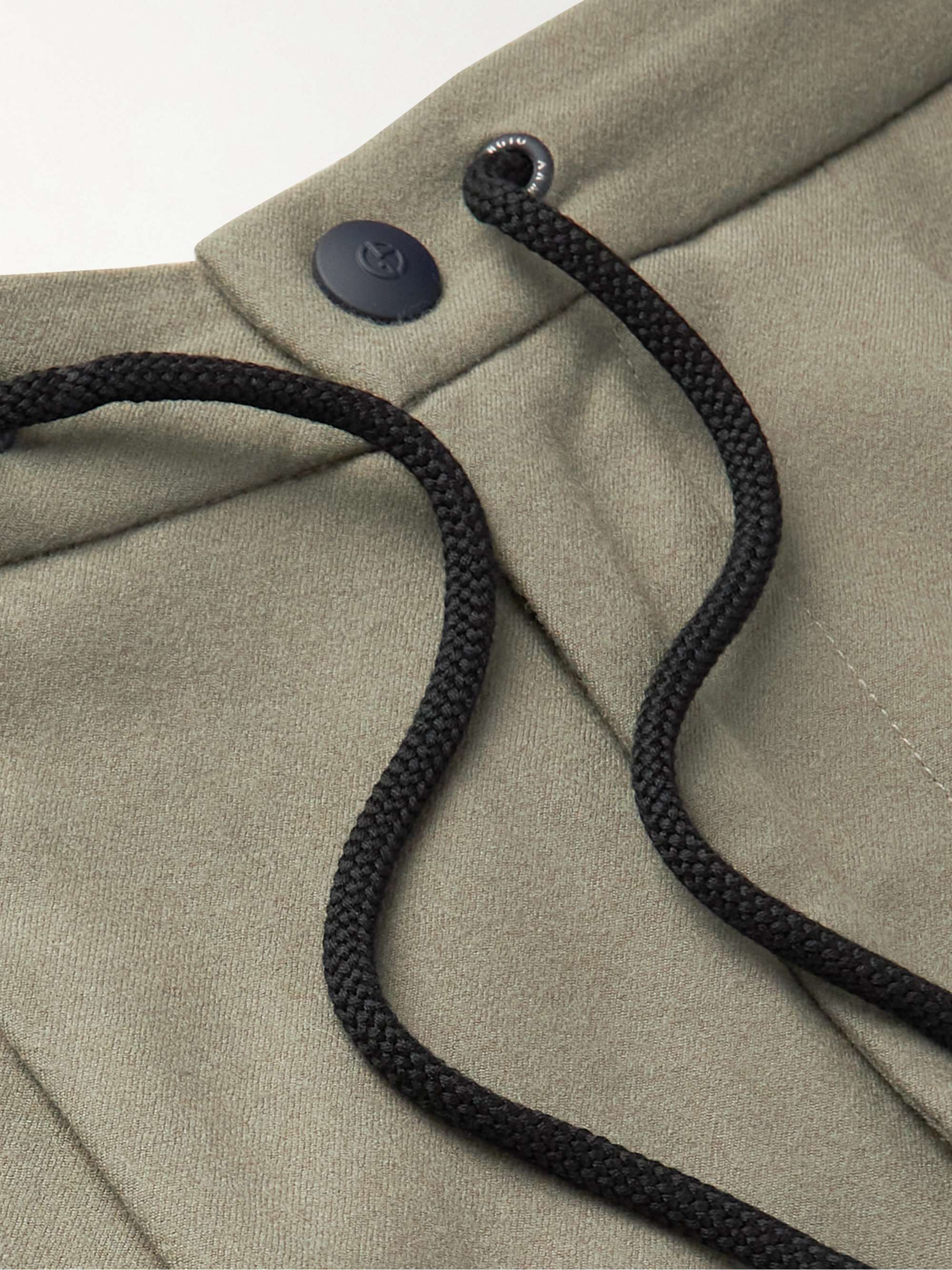 GIORGIO ARMANI Straight-Leg Pleated Wool-Flannel Trousers