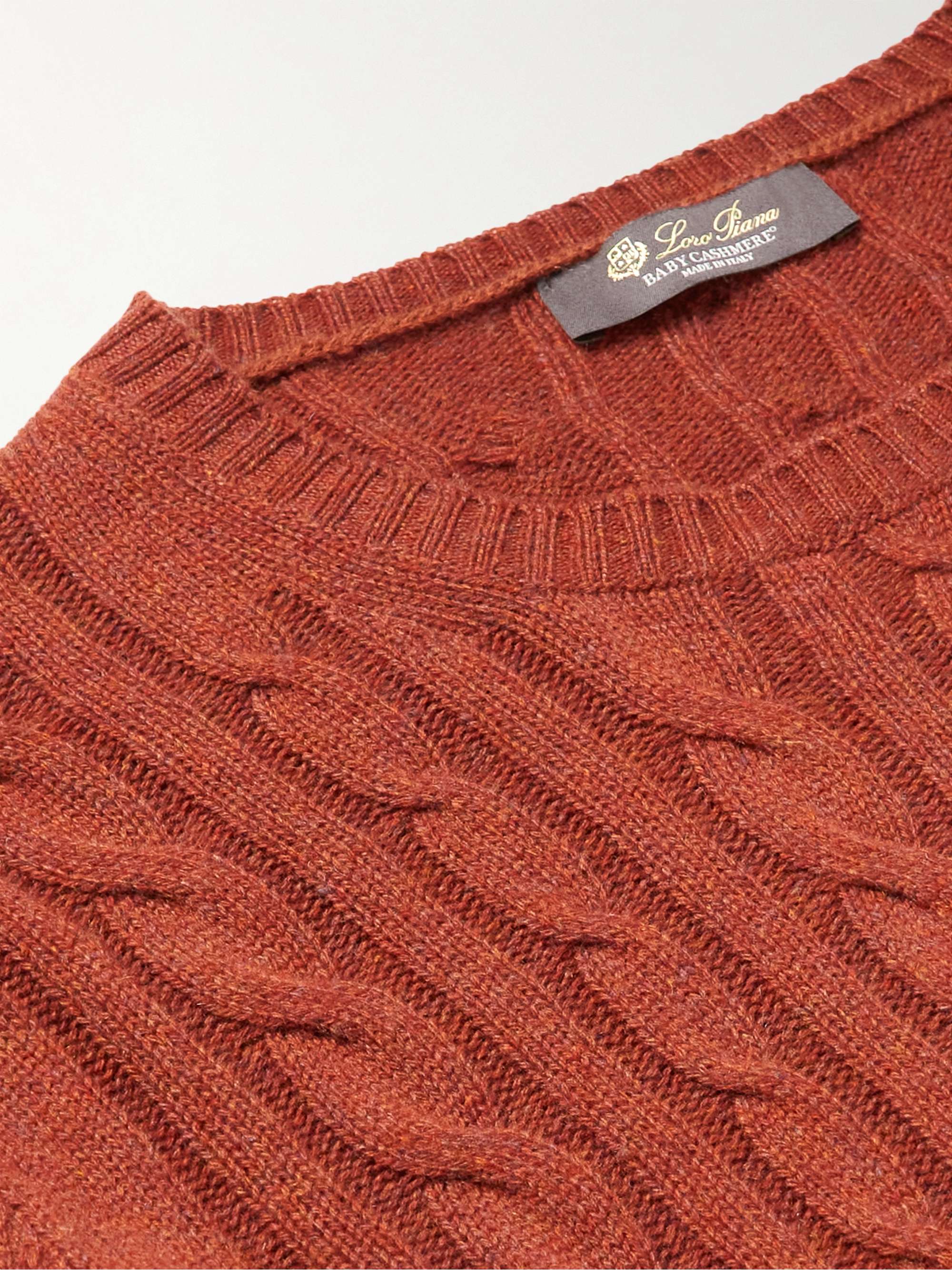 LORO PIANA Cable-Knit Baby Cashmere Sweater