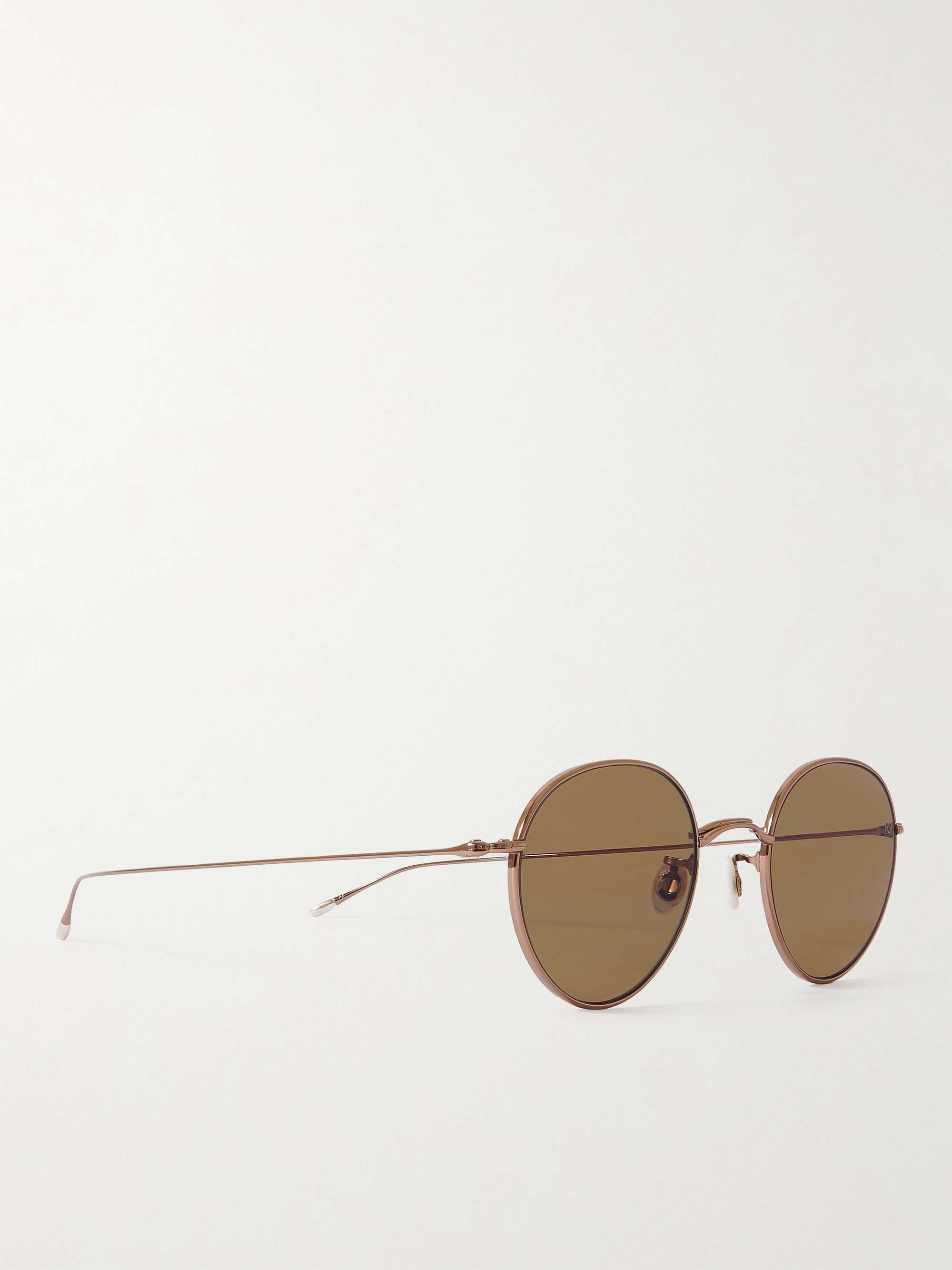 EYEVAN 7285 + 10 EYEVAN 170 Round-Frame Gold-Tone Titanium Sunglasses