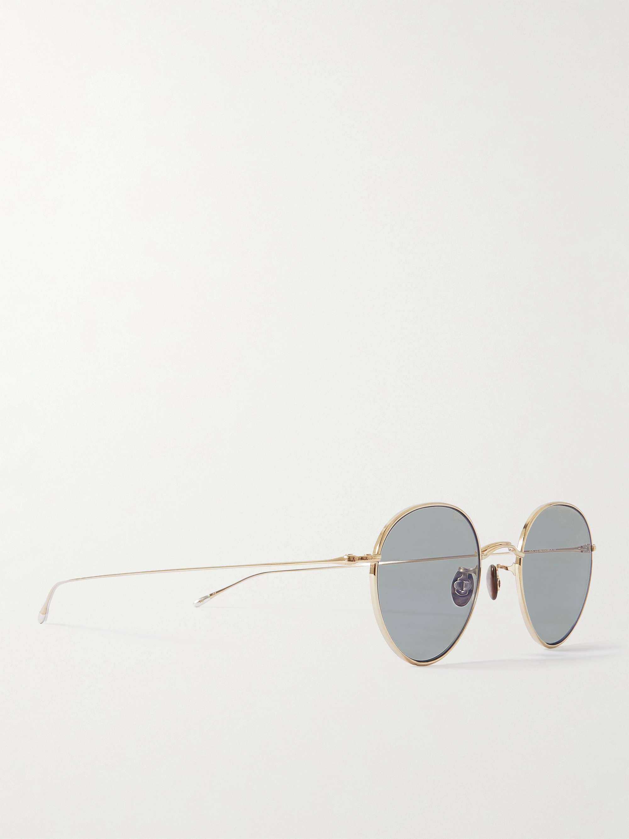 EYEVAN 7285 + 10 EYEVAN 170 Round-Frame Gold-Tone Titanium Sunglasses
