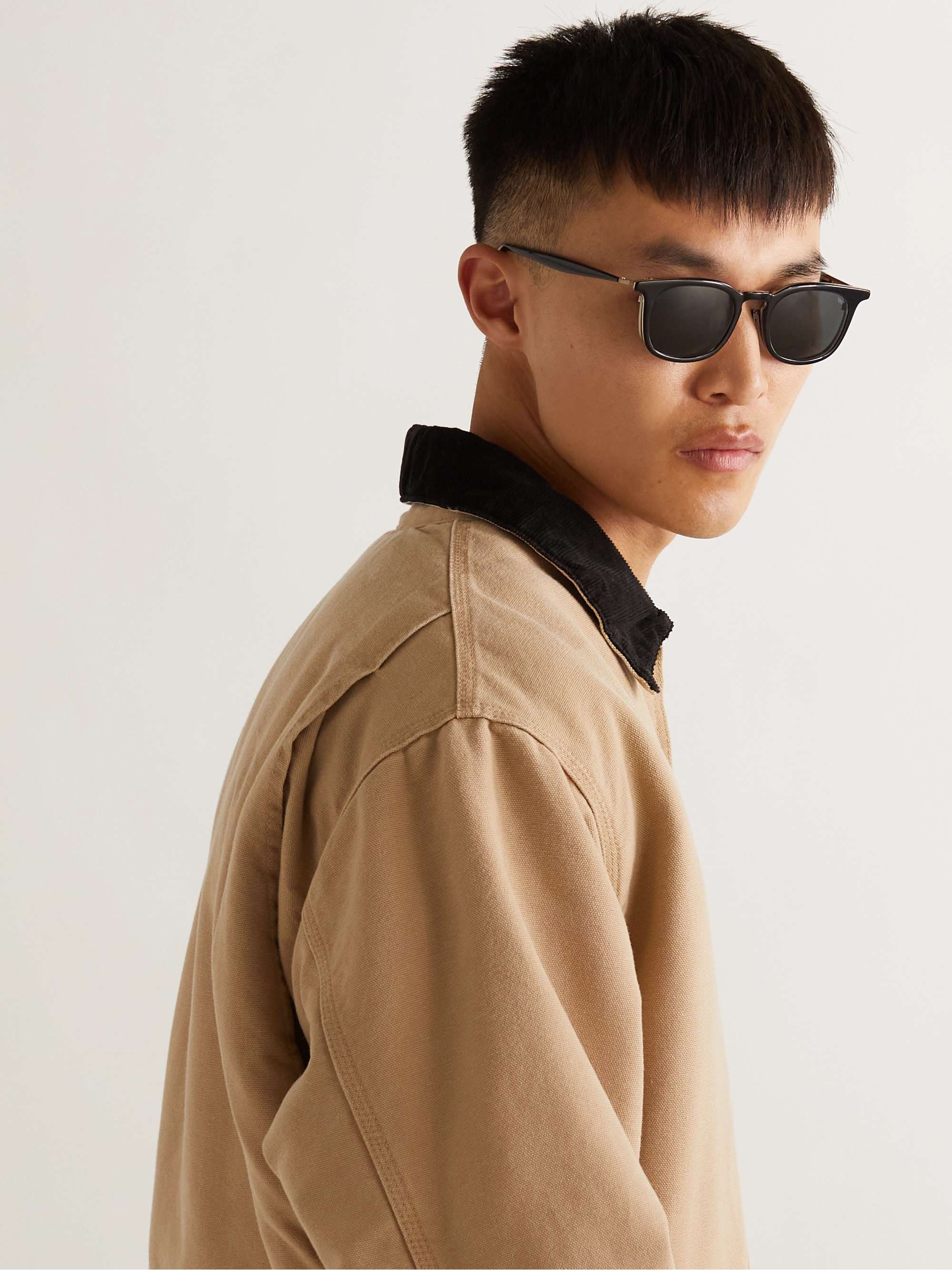Dual Lens Square-Frame Acetate and Silver-Tone Sunglasses