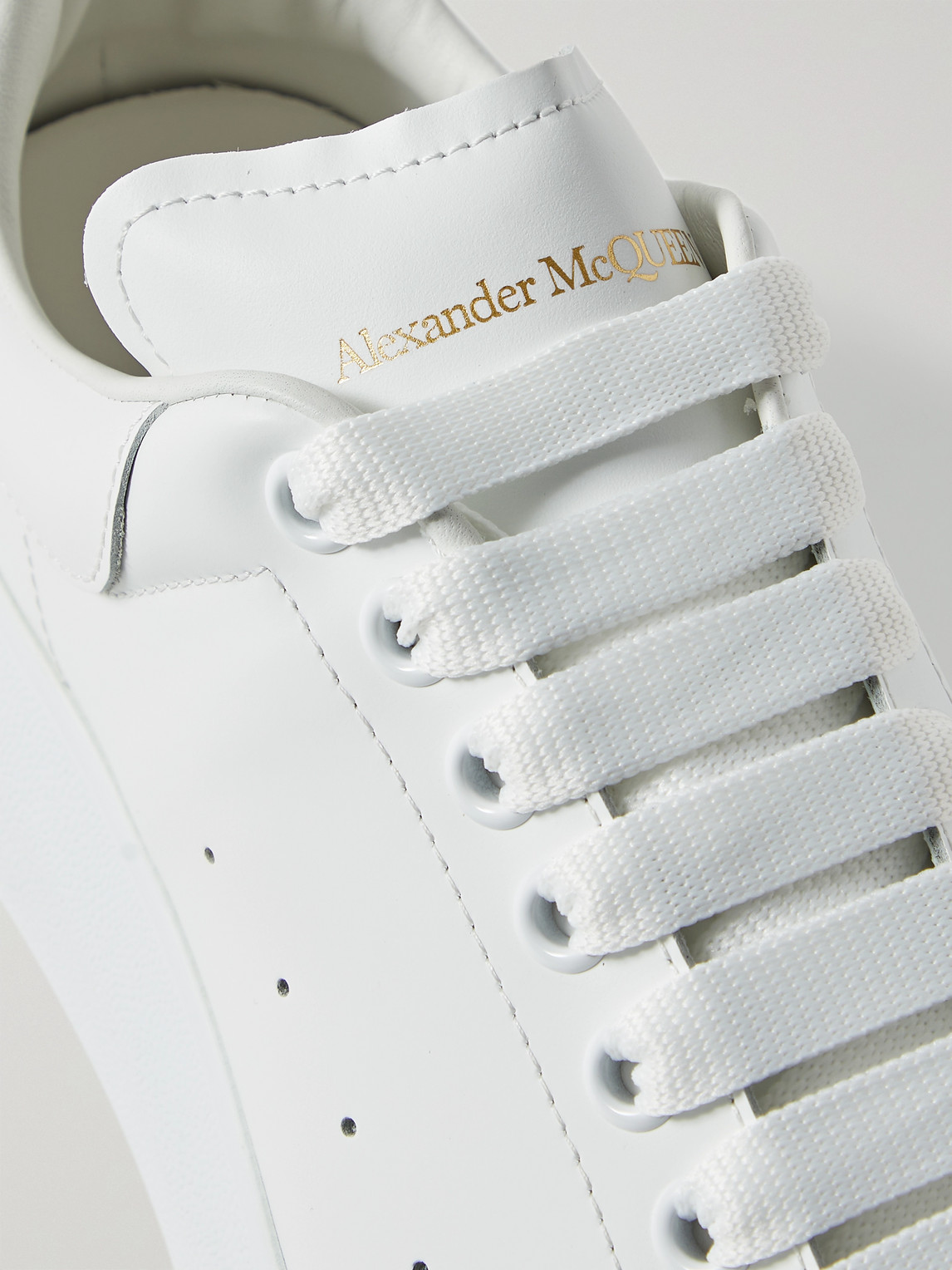 Alexander Mcqueen Exaggerated-sole Leather Sneakers In White