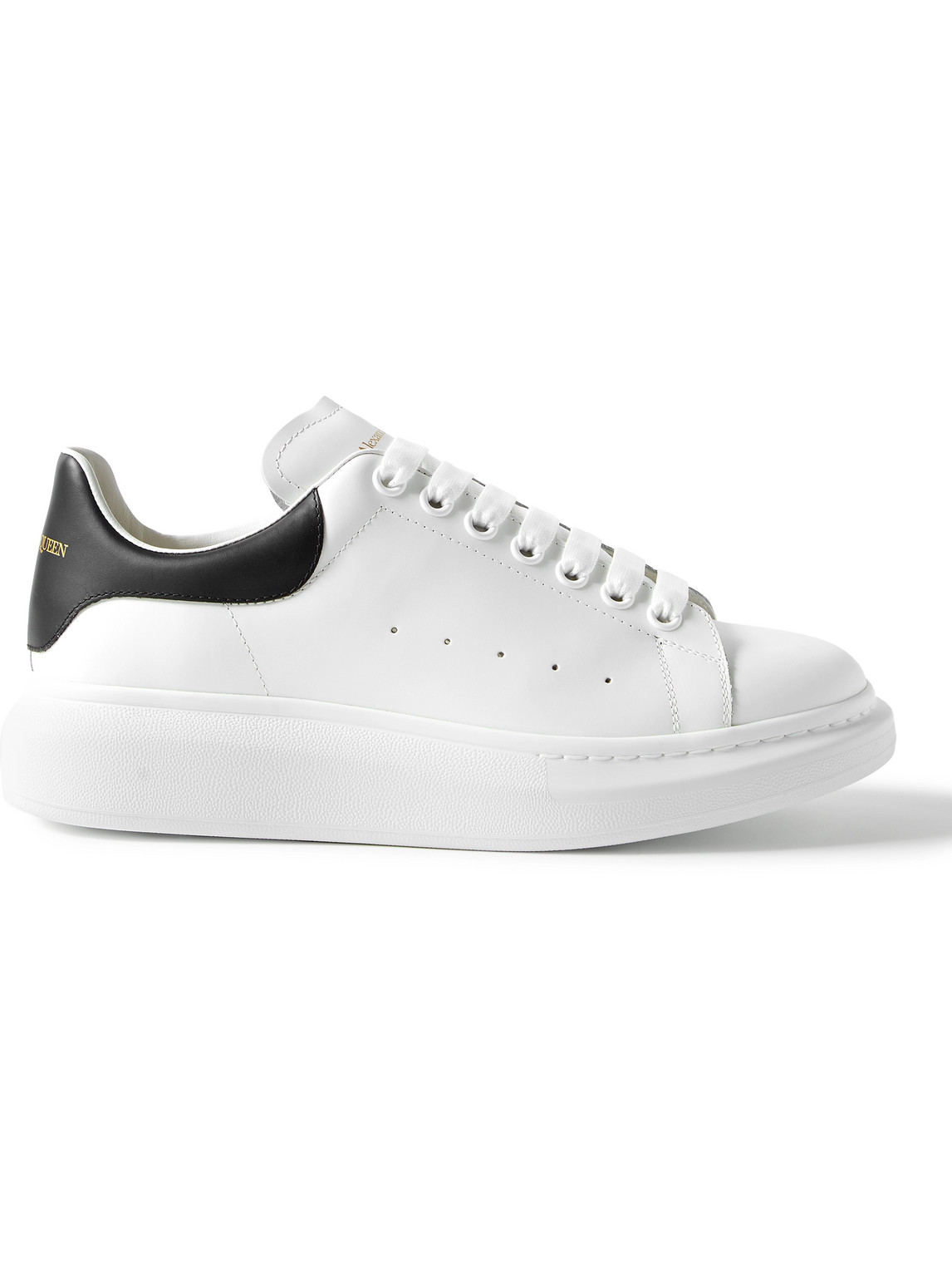 Shop Alexander Mcqueen Exaggerated-sole Leather Sneakers In White