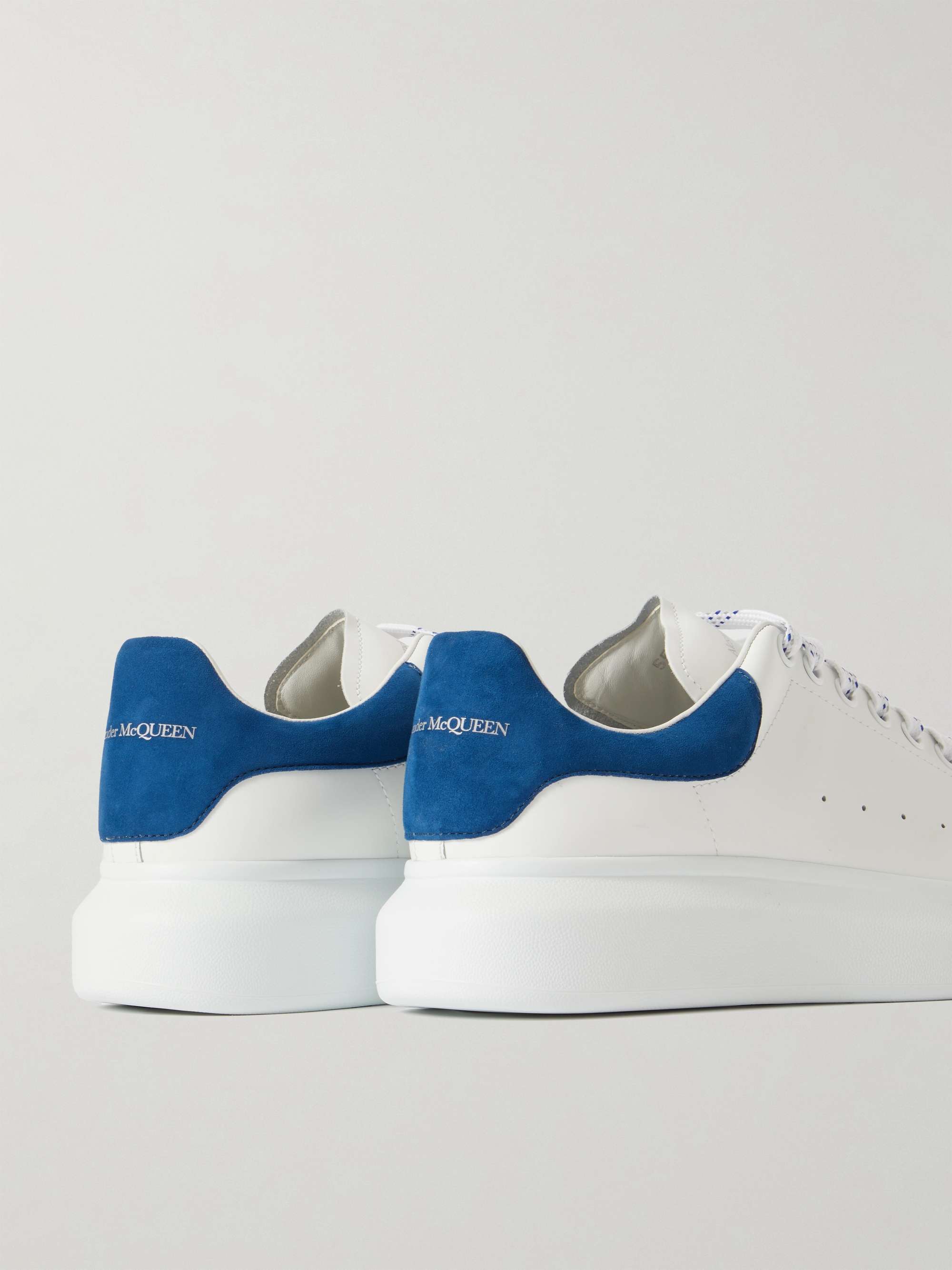 ALEXANDER MCQUEEN Exaggerated-Sole Suede-Trimmed Leather Sneakers