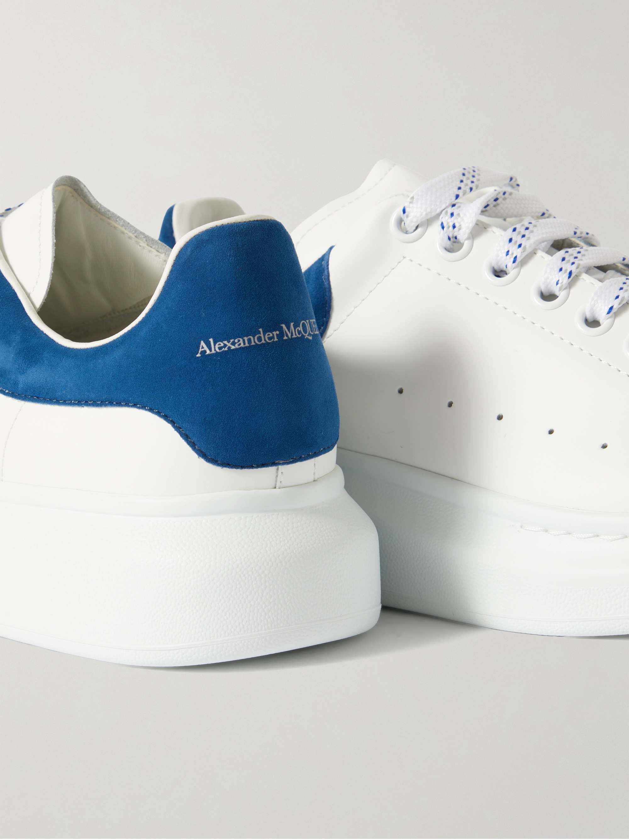 ALEXANDER MCQUEEN Exaggerated-Sole Suede-Trimmed Leather Sneakers