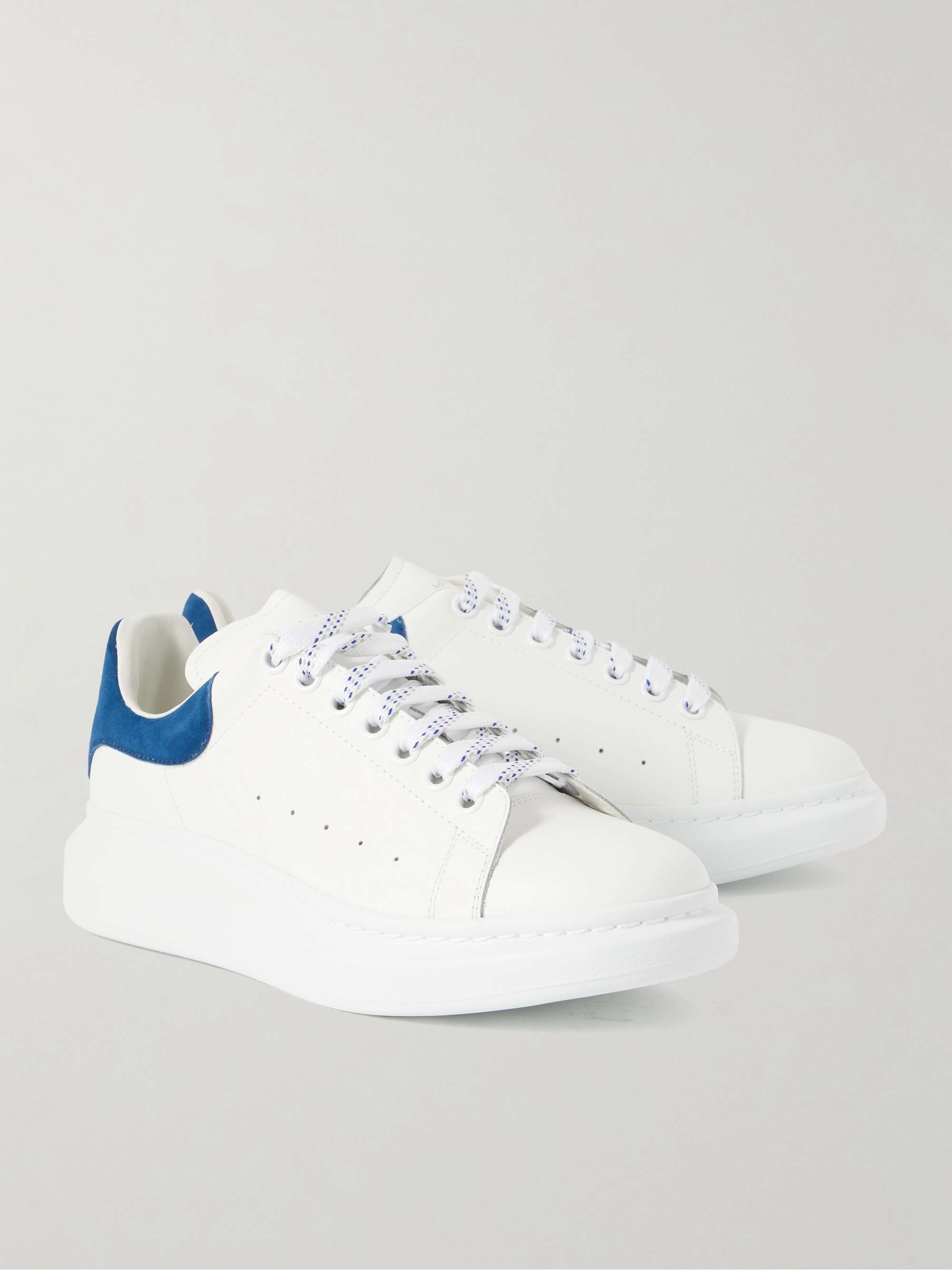 ALEXANDER MCQUEEN Exaggerated-Sole Suede-Trimmed Leather Sneakers