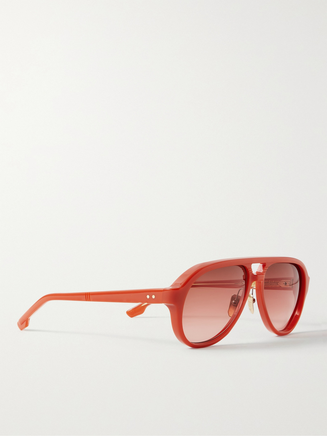 Shop Jacques Marie Mage George Cortina Aviator-style Acetate Sunglasses In Orange