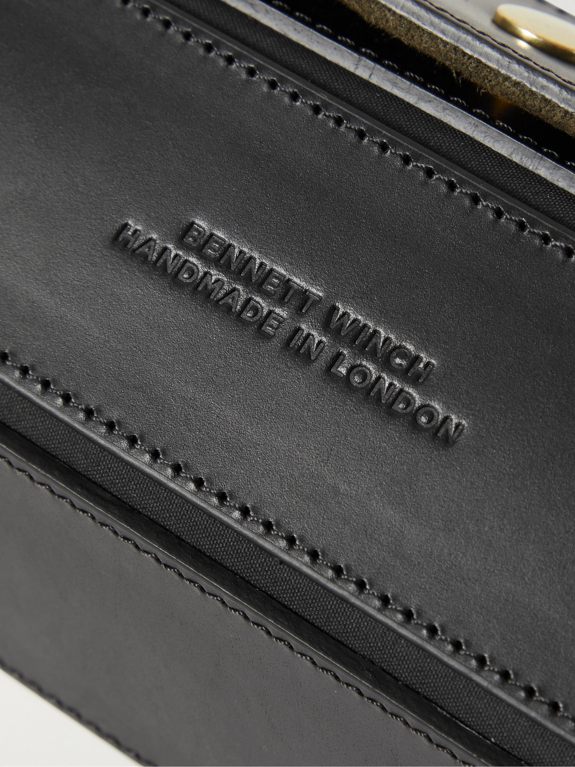 Shop Bennett Winch Logo-debossed Leather Watch Roll In Black