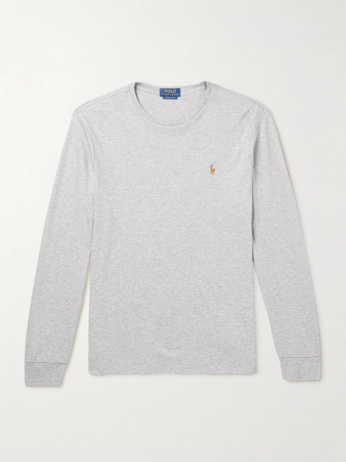 Polo Ralph Lauren Logo-embroidered Cotton-jersey T-shirt In Grey