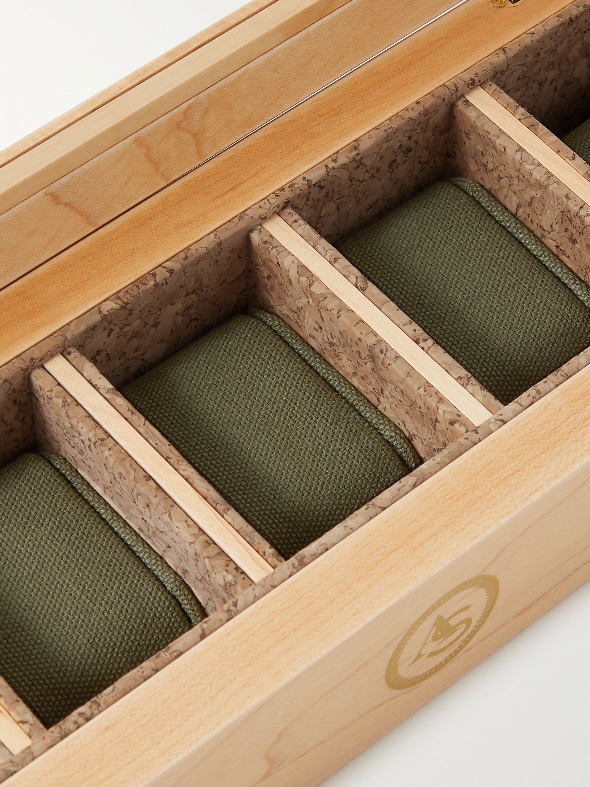 WOLF Analog/Shift Flatiron II Maple and Walnut Wood Five-Piece Watch Box