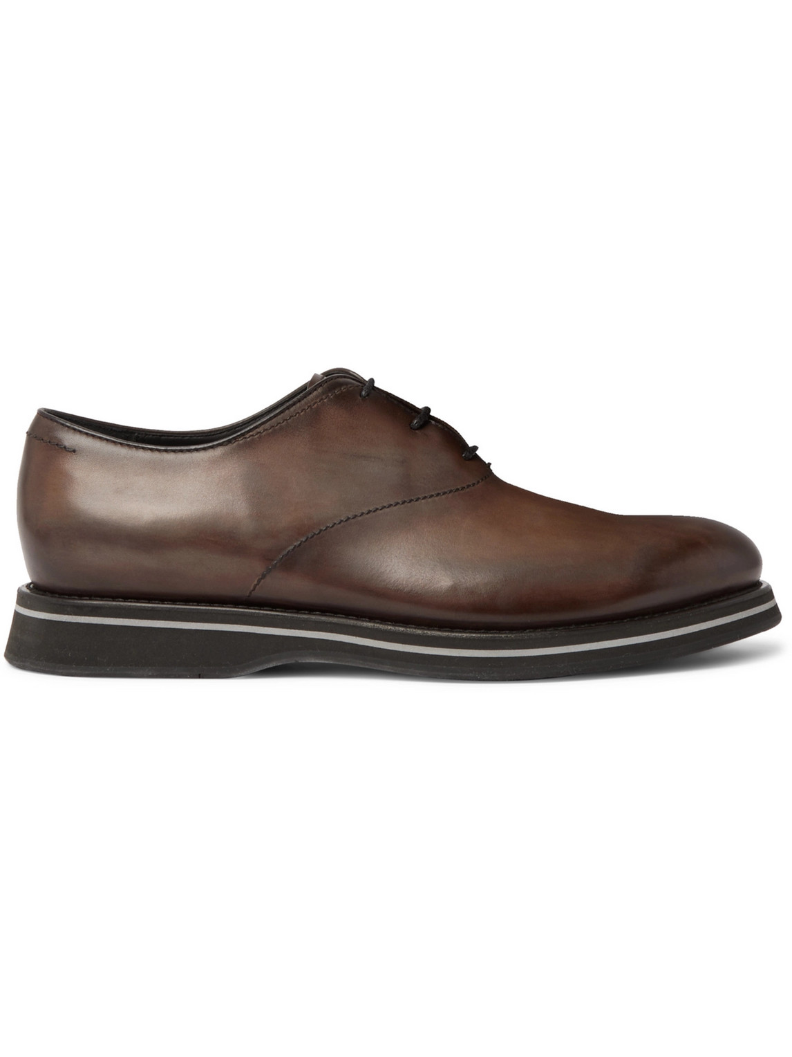 Berluti Alessio Padova Venezia Leather Oxford Shoes In Brown