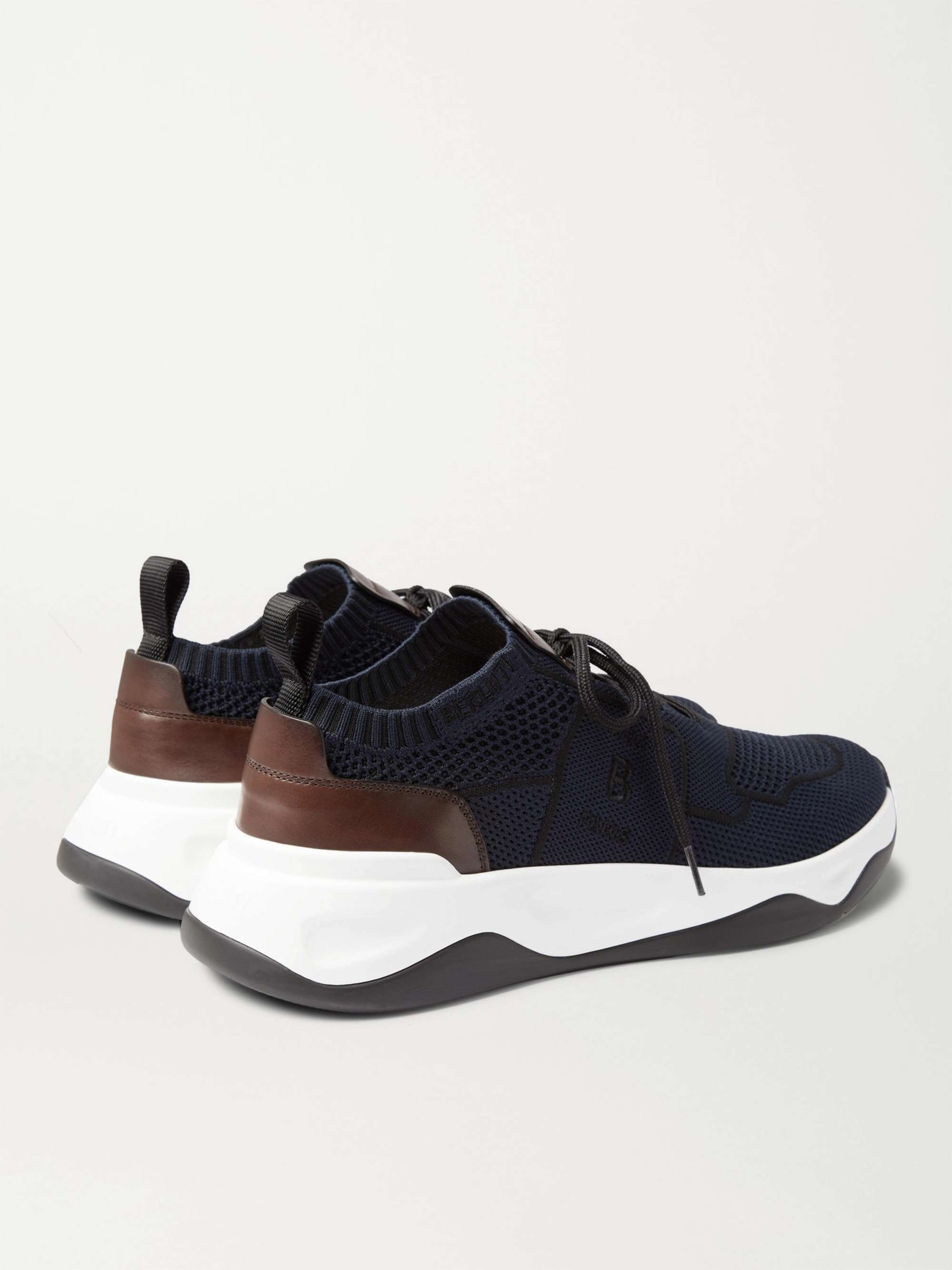BERLUTI Shadow Leather-Trimmed Mesh Sneakers