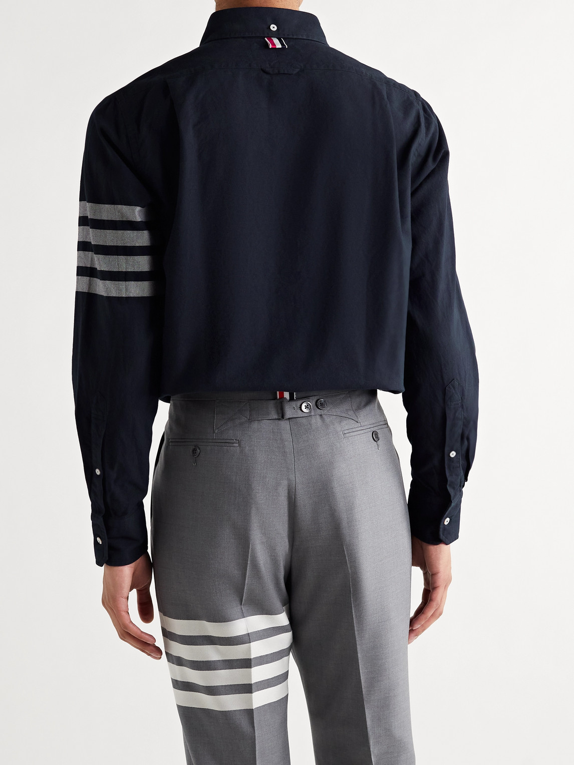 Thom Browne Flannel 4-bar Shirt In Blue