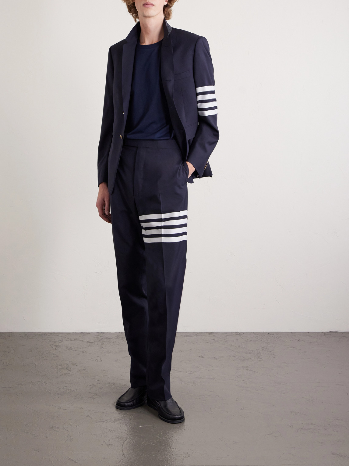 Thom Browne Blue Cotton T-shirt In Blue