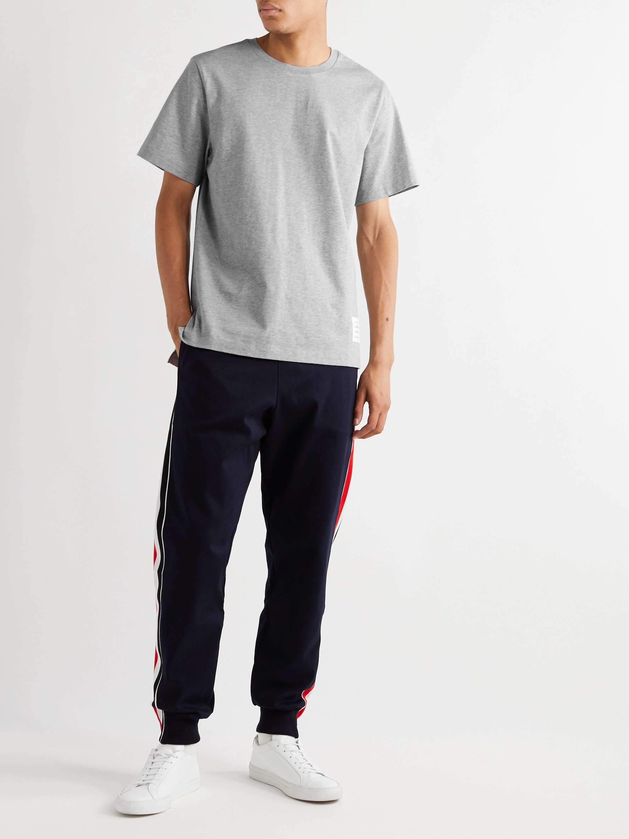 THOM BROWNE Logo-Appliquéd Cotton-Jersey T-Shirt