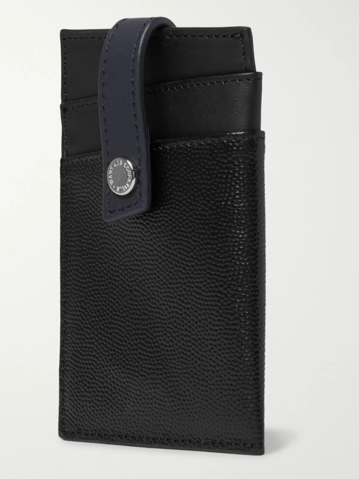 Shop Want Les Essentiels De La Vie Pebble-grain Leather Cardholder With Money Clip In Black