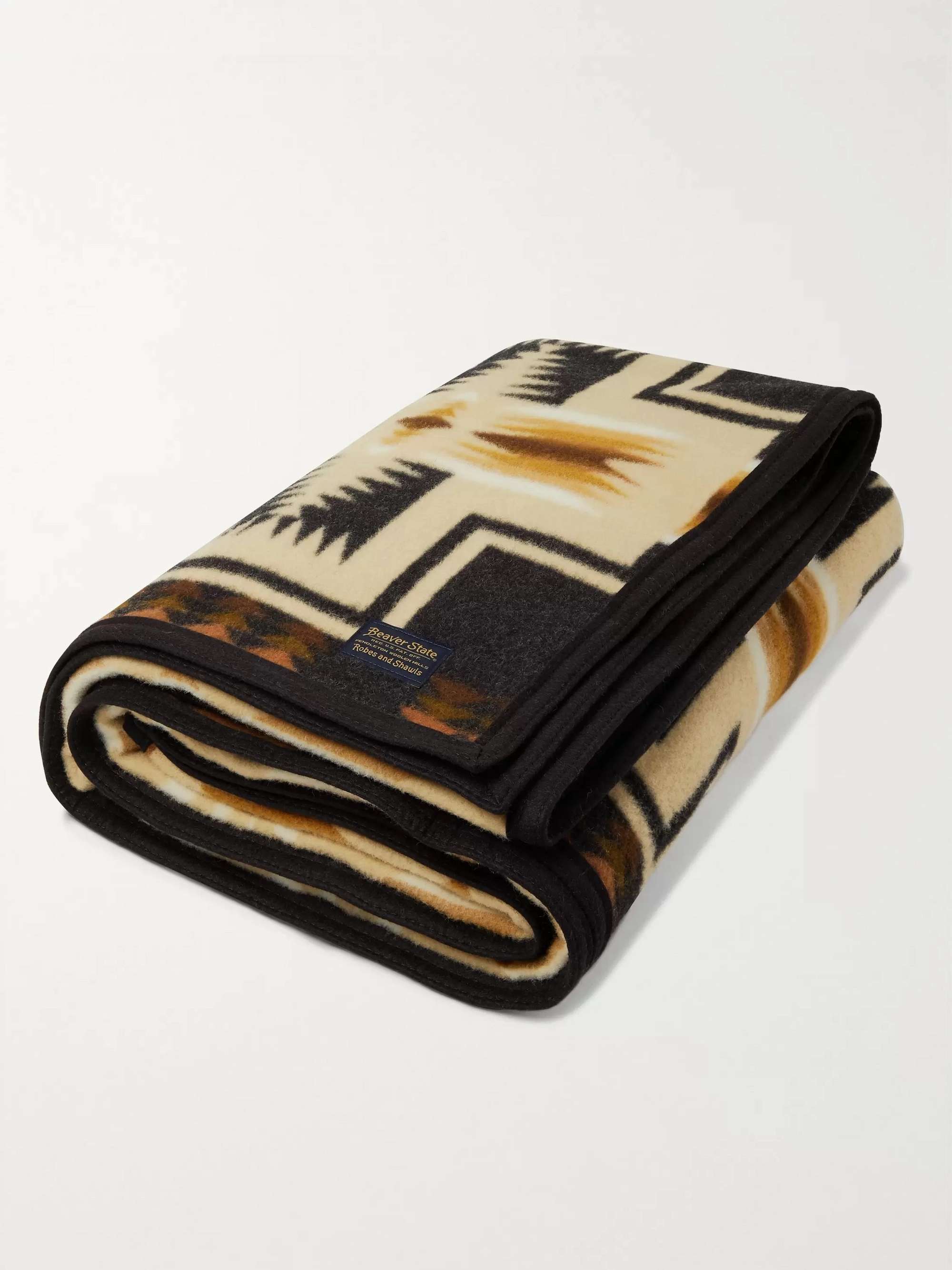 PENDLETON Harding Virgin Wool and Cotton-Blend Jacquard Blanket