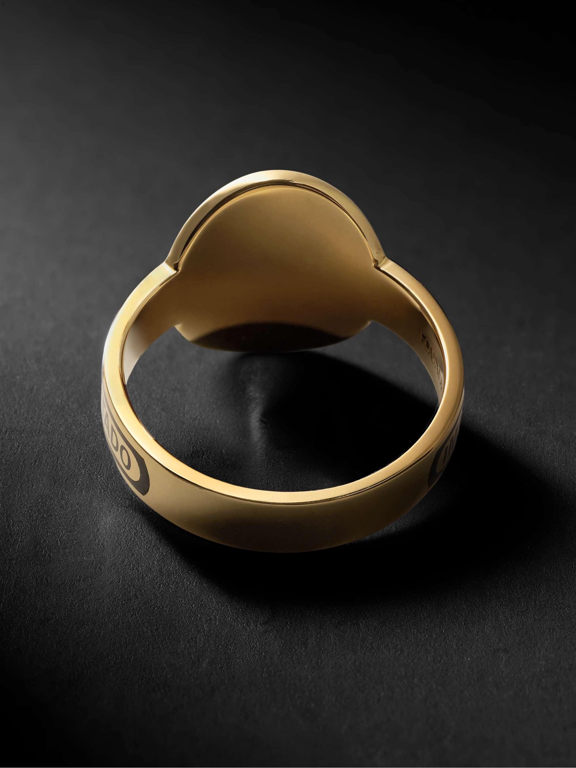 FOUNDRAE Dream 18-Karat Gold, Enamel and Diamond Signet Ring