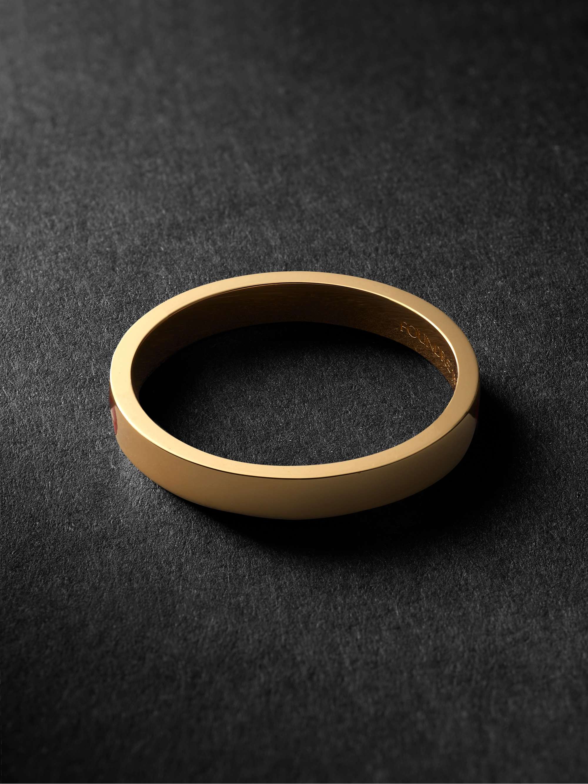 FOUNDRAE Fuerza 18-Karat Gold and Enamel Ring