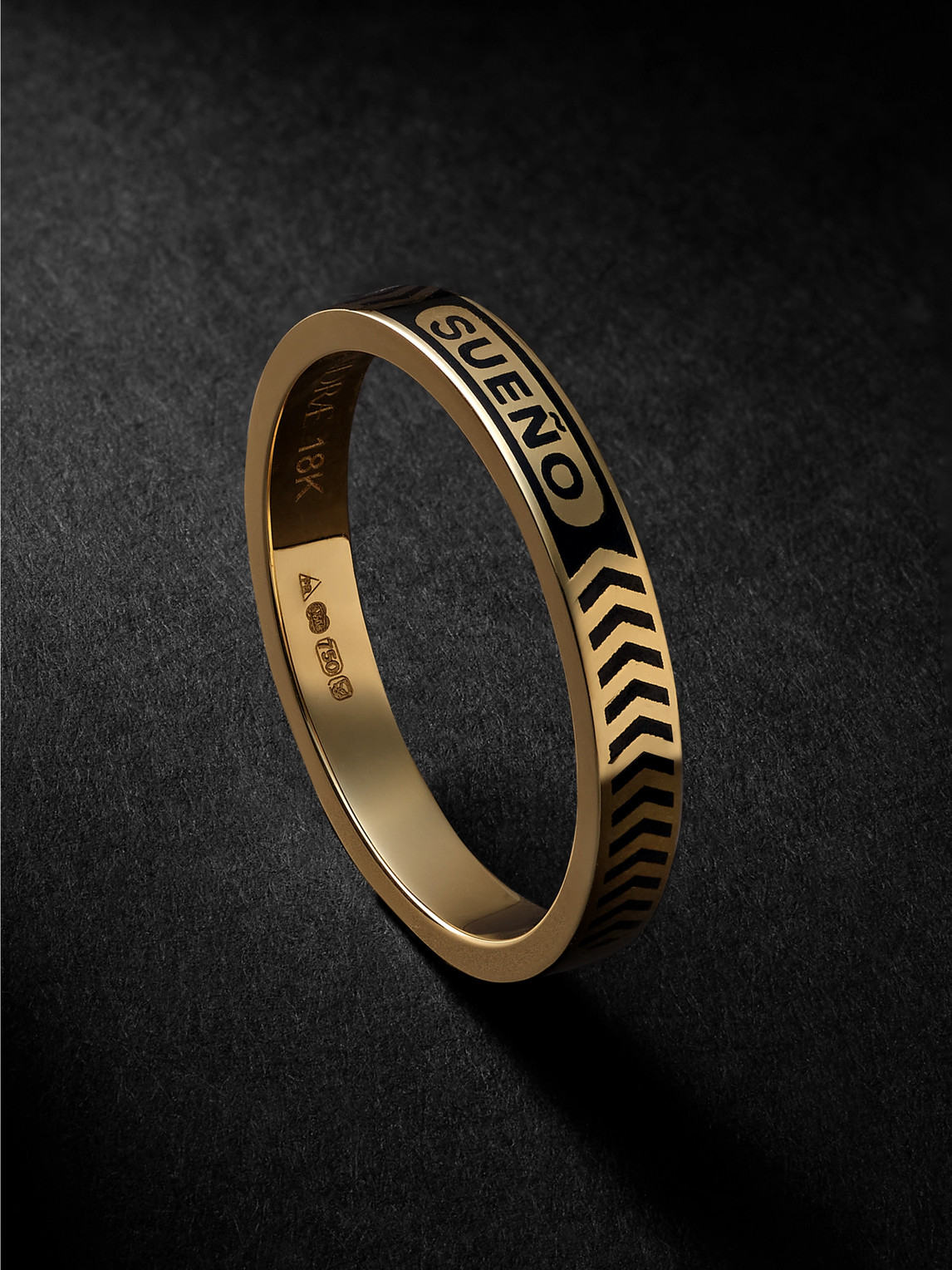 Foundrae Dream 18-karat Gold And Enamel Ring In Black