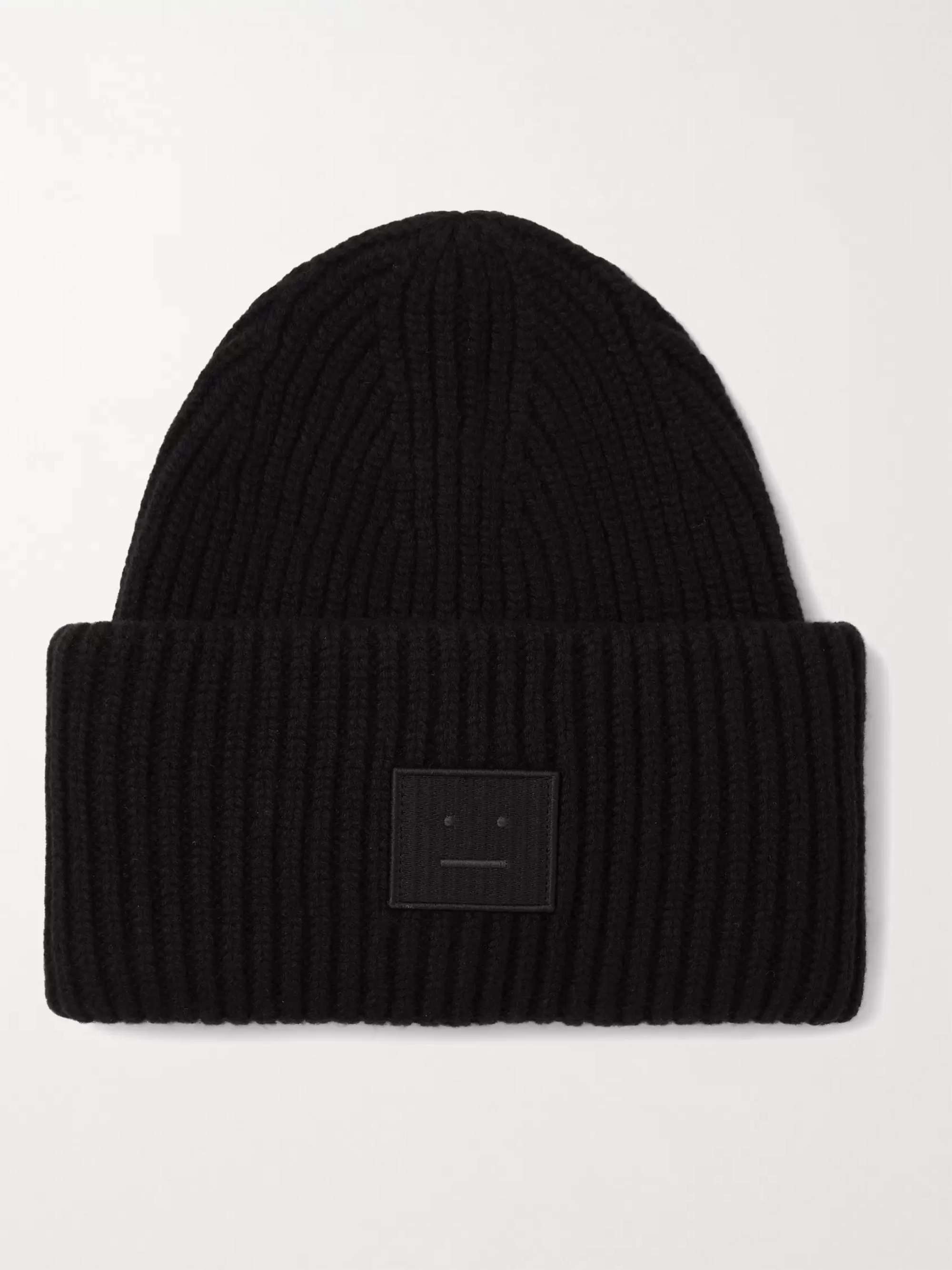 ACNE STUDIOS Logo-Appliquéd Ribbed Wool Beanie MR PORTER