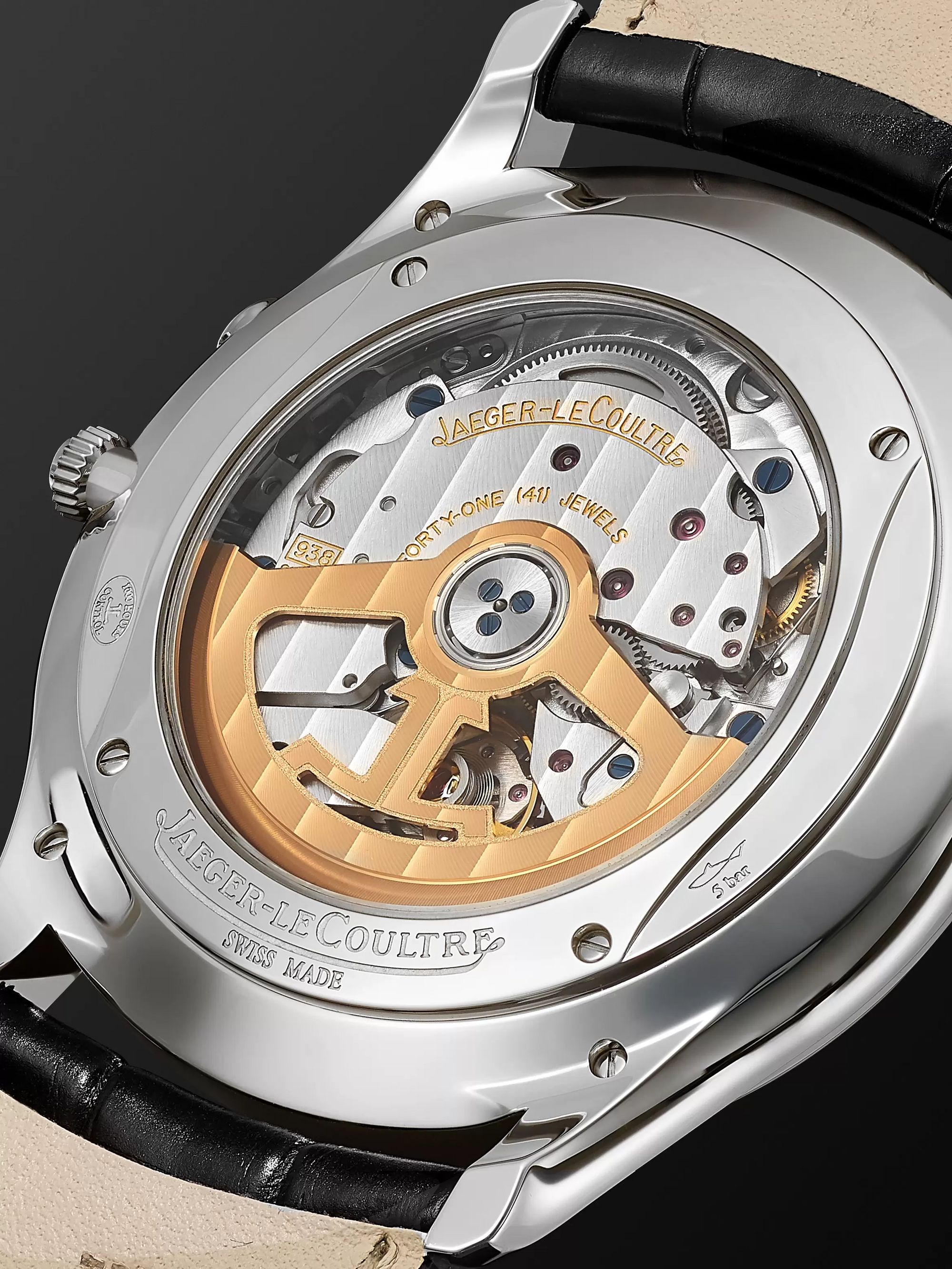 JAEGER LECOULTRE Master Ultra Thin Réserve De Marche Automatic 39mm Stainless Steel and Alligator Watch, Ref No. Q1378420