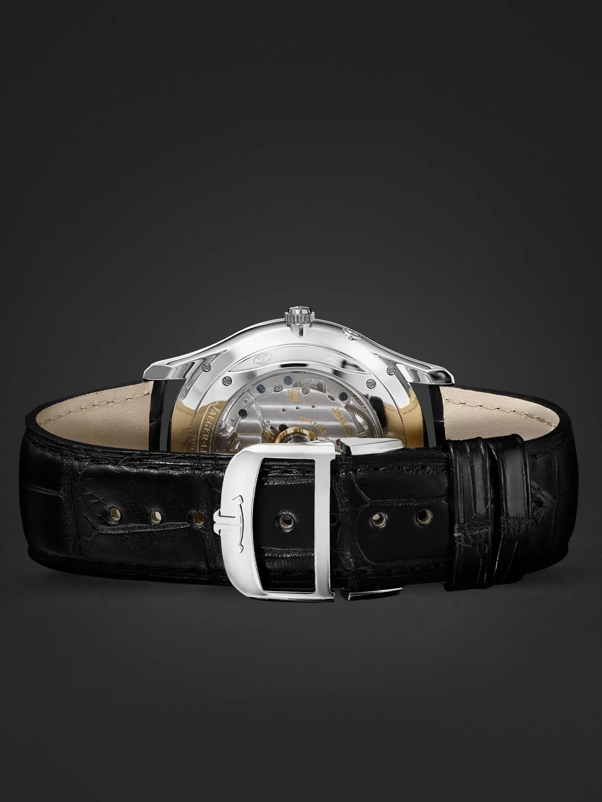 JAEGER LECOULTRE Master Ultra Thin Réserve De Marche Automatic 39mm Stainless Steel and Alligator Watch, Ref No. Q1378420