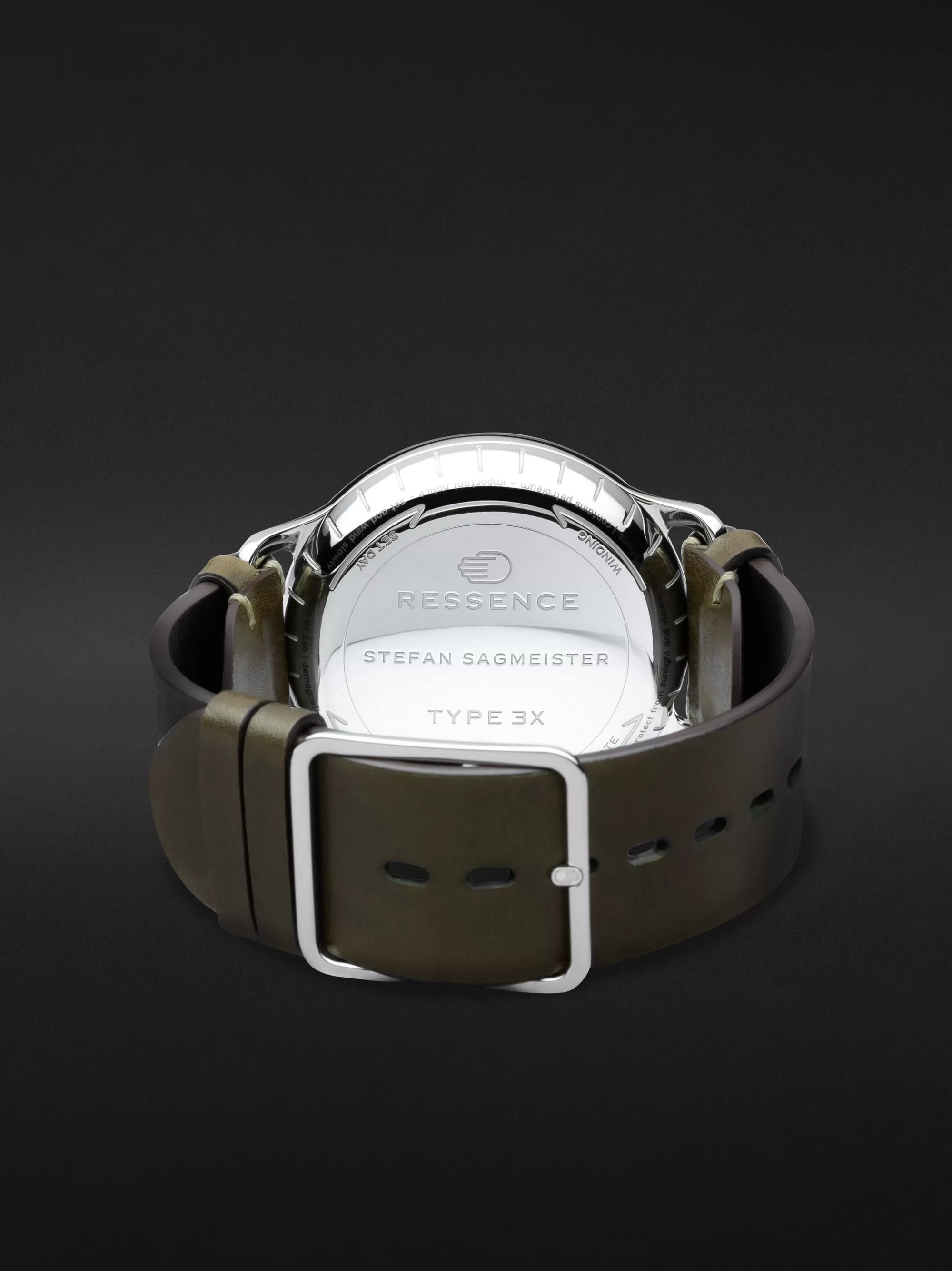RESSENCE Type 3X Limited Edition Automatic 44mm Titanium and Leather Watch