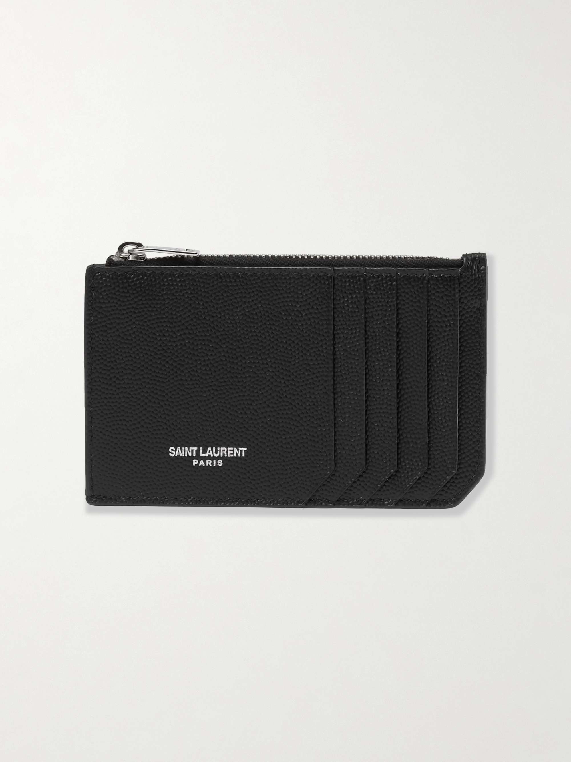 Saint Laurent Men's Leather-trimmed Monogrammed Cardholder