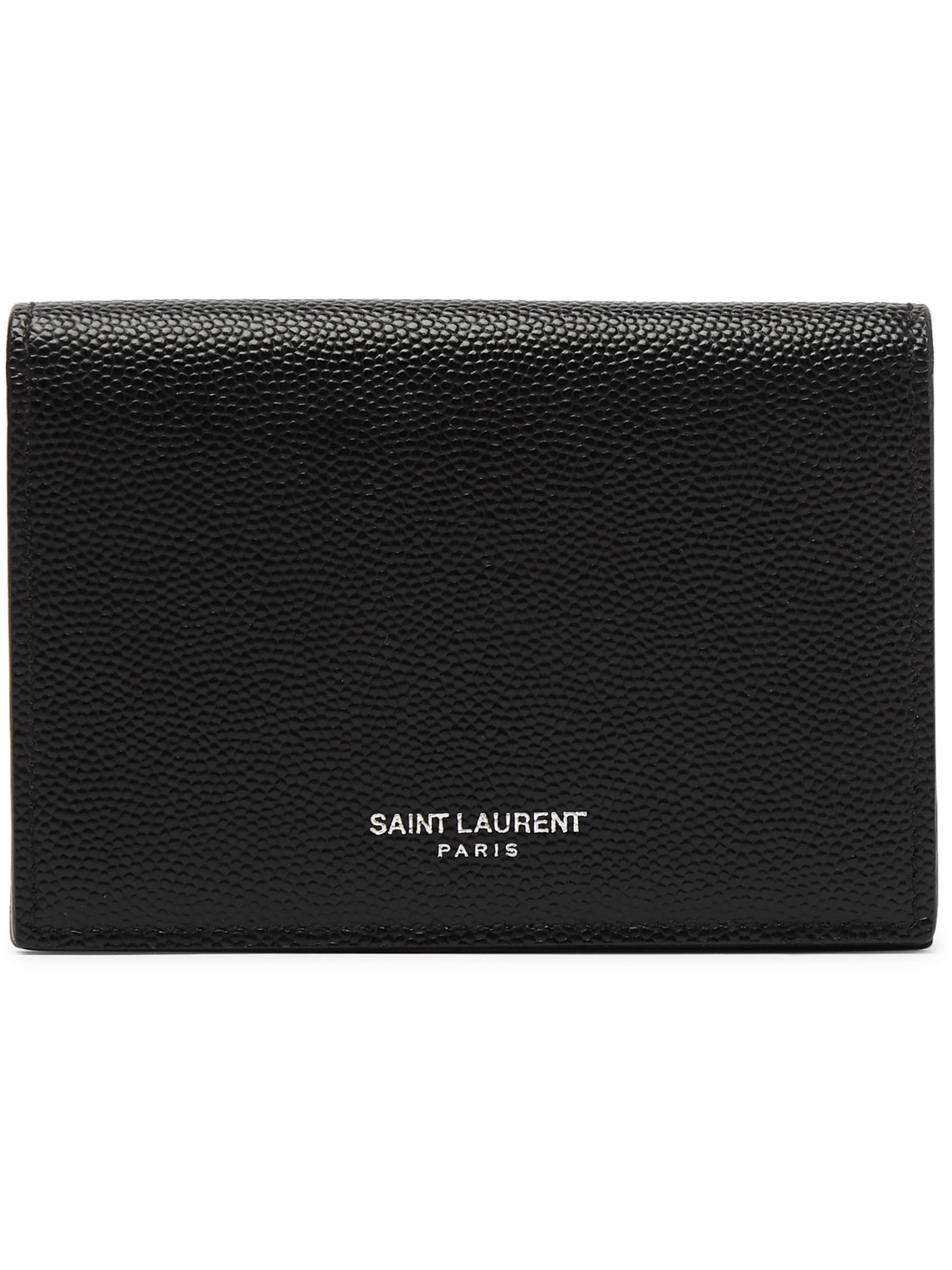 Saint Laurent Pebble-grain Leather Billfold Wallet In Black
