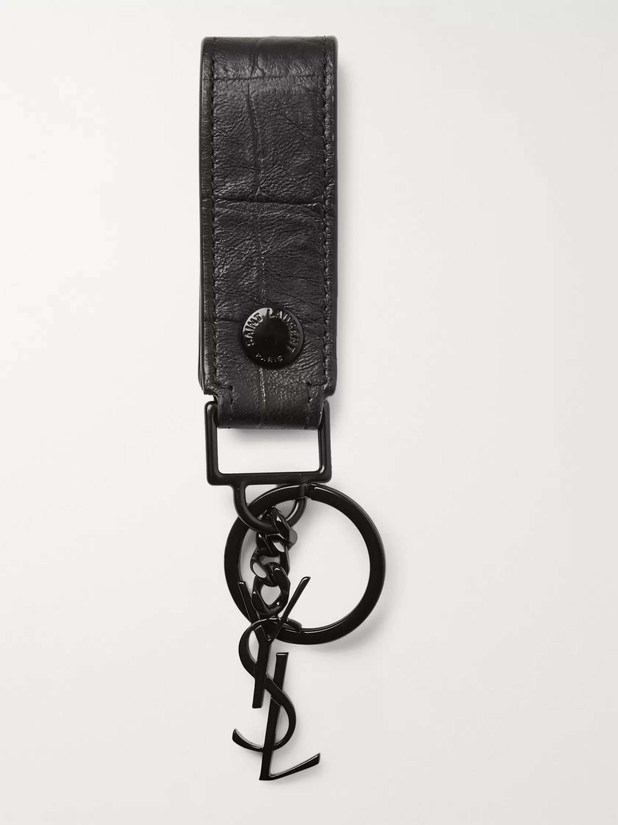 Croc-Effect Leather Key Fob