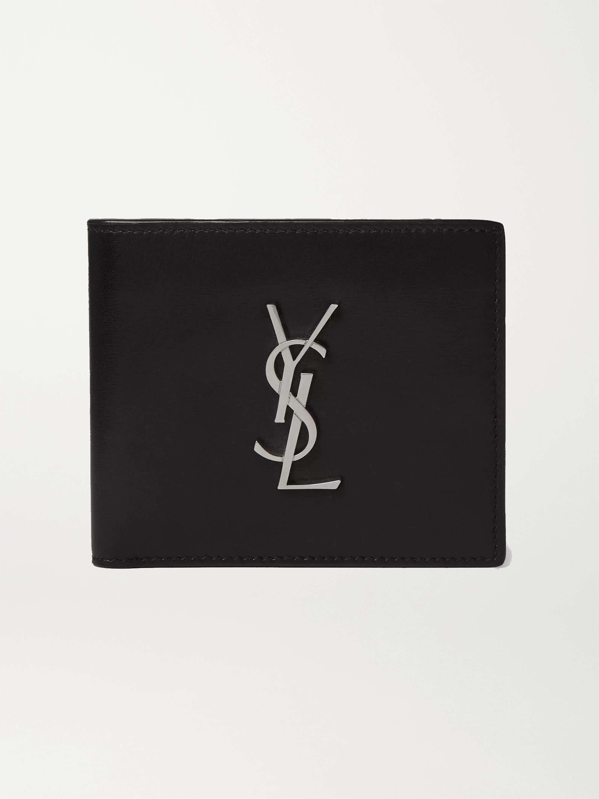 Saint Laurent Black Monogram Logo Leather Wallet