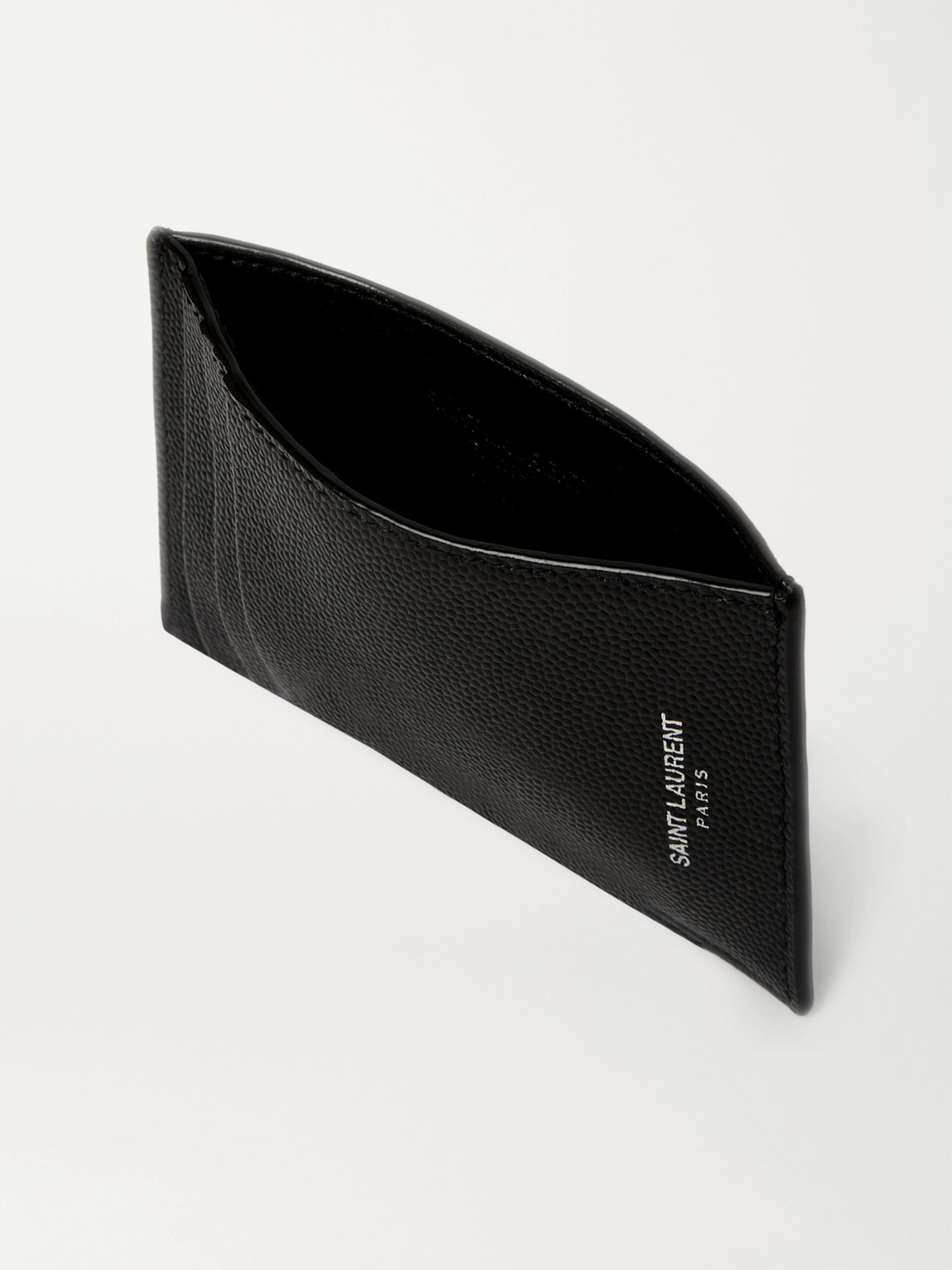  Saint Laurent - Pebble-grain Leather Cardholder With Money Clip - Men - Black 