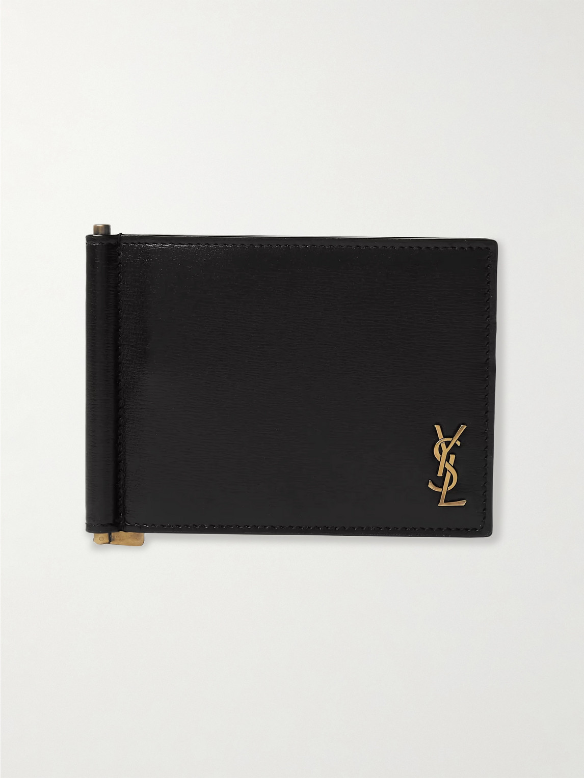Saint Laurent Logo-Appliquéd Leather Billfold Wallet with Money Clip - Men