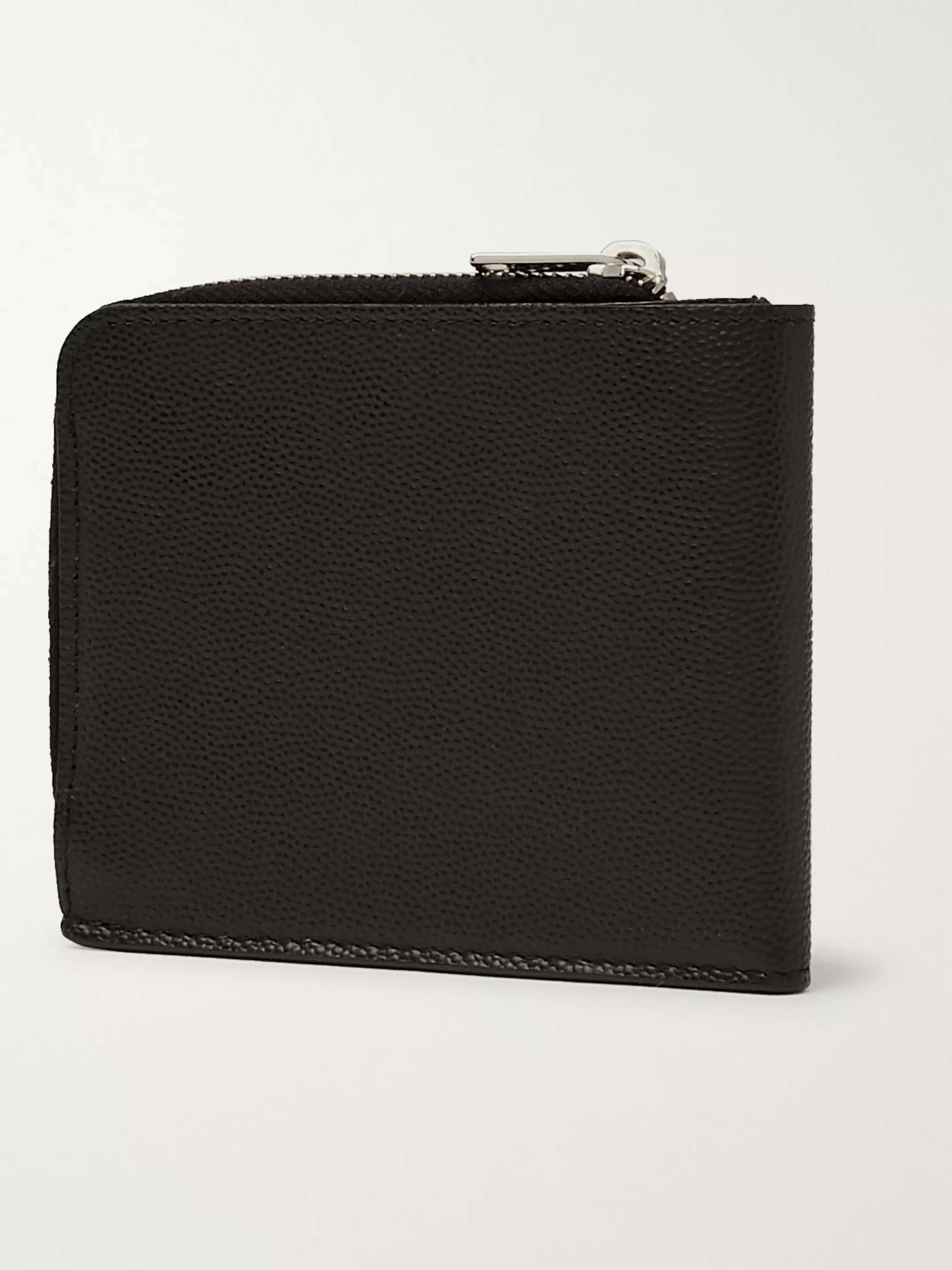 SAINT LAURENT Pebble-Grain Leather Zip-Around Wallet