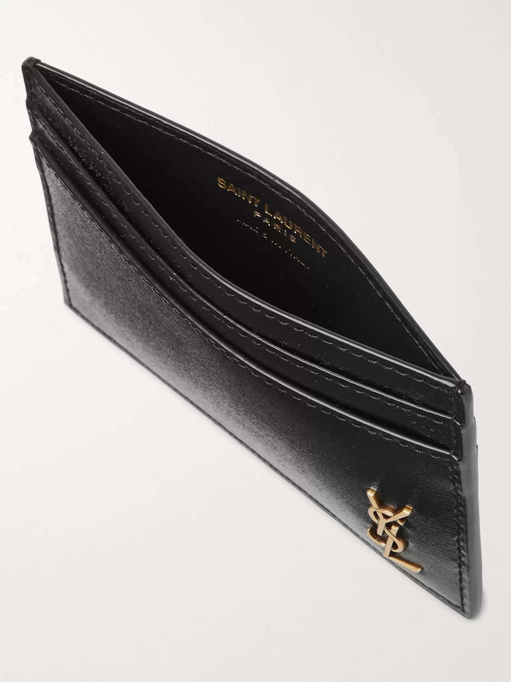 SAINT LAURENT Logo-Appliquéd Croc-Effect Leather Wallet