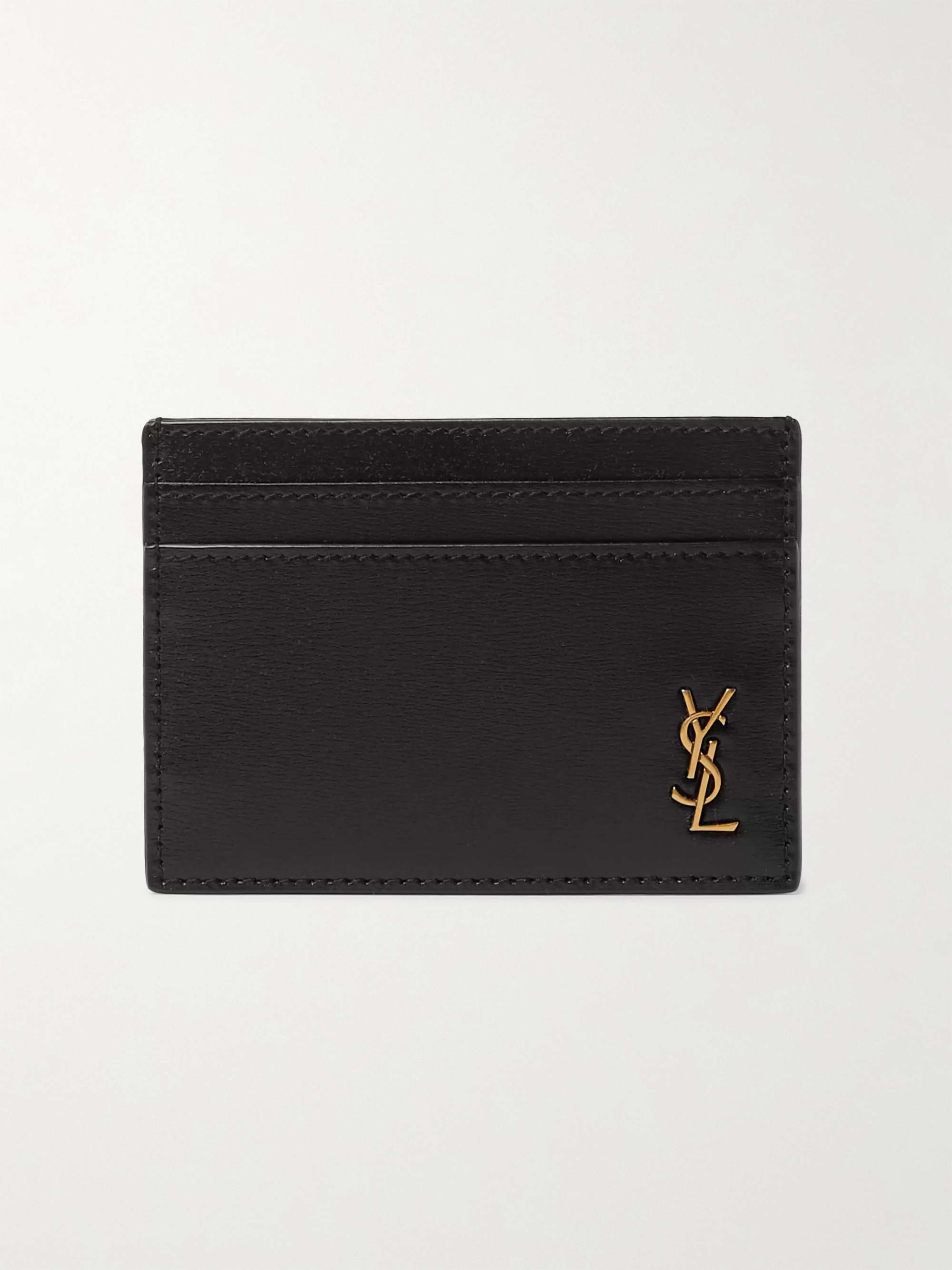 SAINT LAURENT Logo-Appliquéd Leather Cardholder for Men