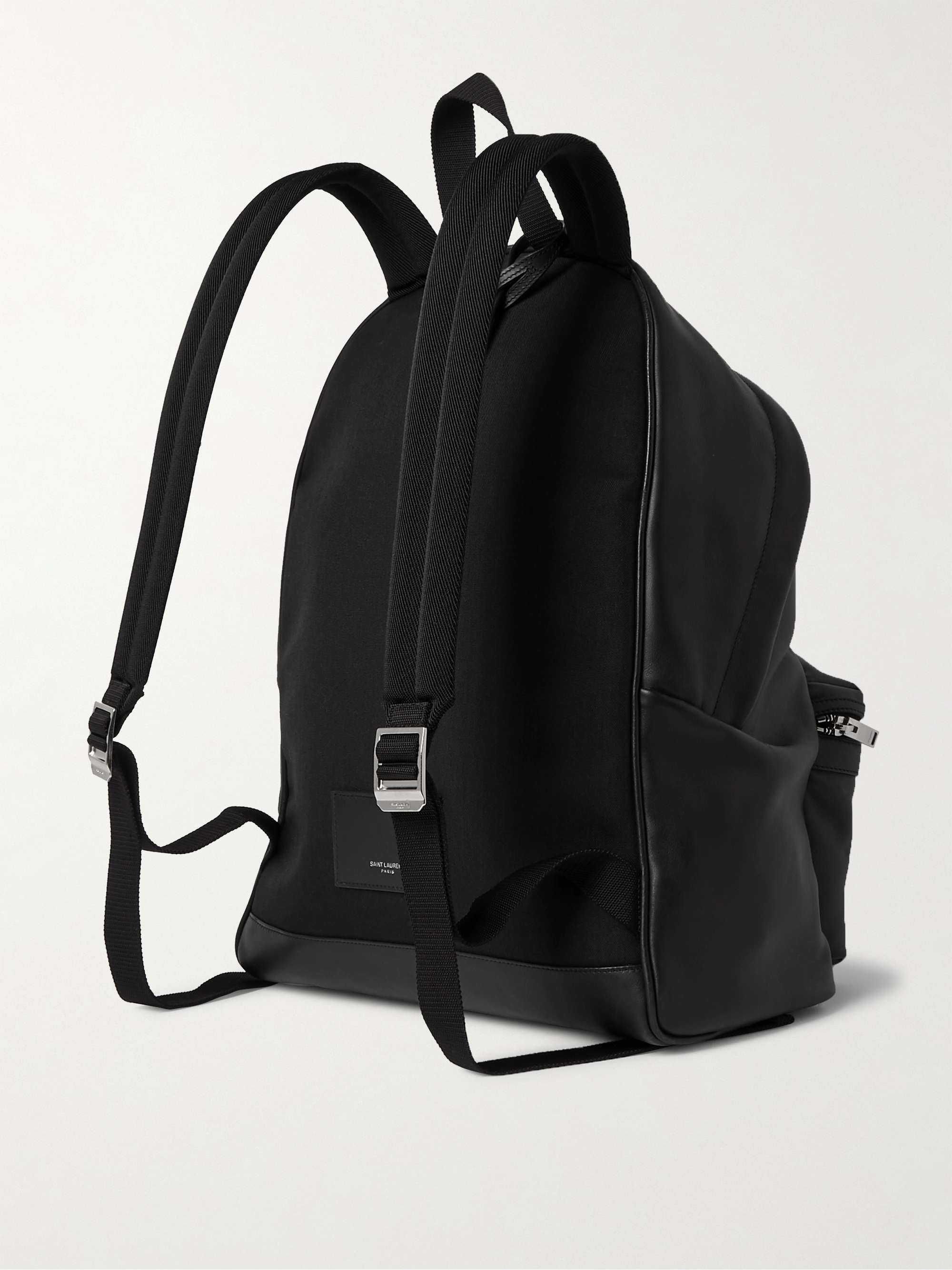 Saint laurent leather city backpack deals